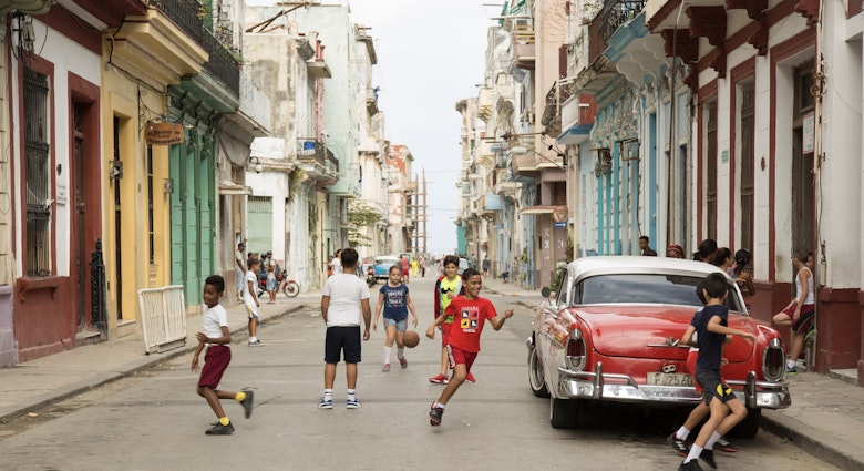 HAVANA-CUBA- DEC 5, 2018: Kids playing ball in the street in Centro Habana, one of the 15 municipalities or boroughs in the city of Havana, Cuba.; Shutterstock ID 1259537440; full: 65050; gl: Lonely Planet Online Editorial; netsuite: Cuba with Kids; your: Brian Healy
1259537440
ancient, architecture, ball, balls, black, boy, building, car, centro, children, city, cityscape, colonial, competition, cuba, exterior, famous, field, football, friend, friendship, game, group, habana, havana, kid, kids, landmark, little, old, outdoor, park, people, person, play, player, soccer, sport, street, team, tourism, tourist, town, traditional, travel, urban, view, vintage, woman, young