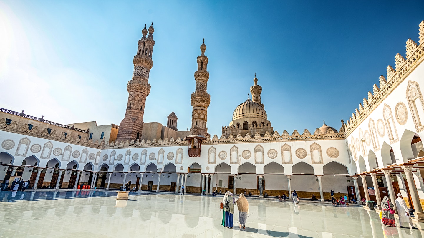 22/11/2018 Cairo, Egypt, an ancient and incredibly beautiful mosque Al-Azhar Mosque in the center of Cairo against a blue sky on a sunny day; Shutterstock ID 1352411531; full: 65050; gl: Online ed; netsuite: Cairo free things; your: Claire Naylor
1352411531
