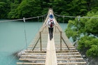 Yumenotsuribashi (suspended bridge of dreams in Sumata Gorge, Shizuoka Prefecture, Japan