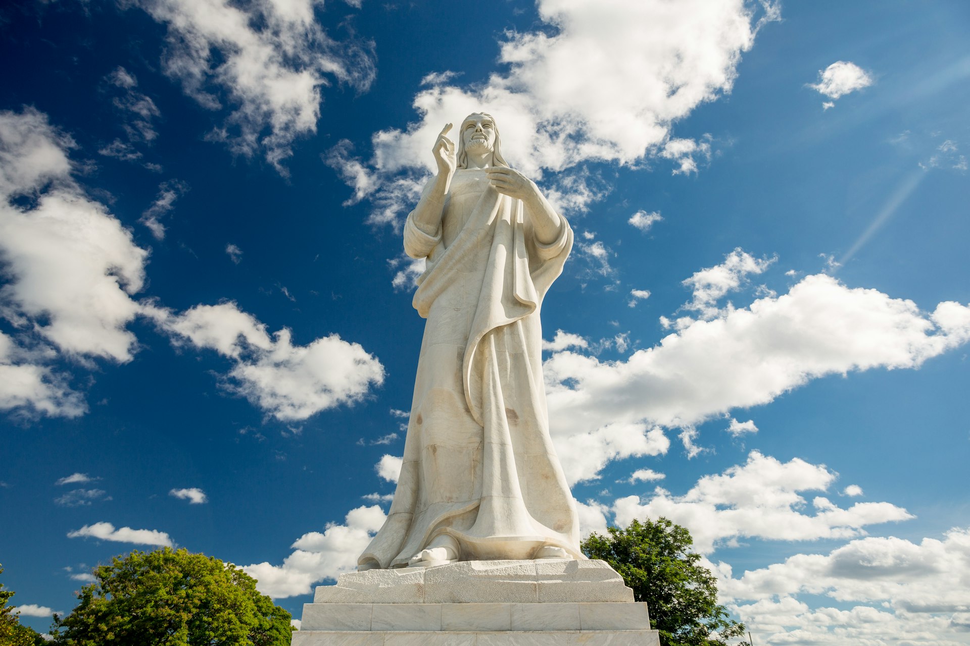 Christ of Havana statue or Estatua de Cristo on a sunny day