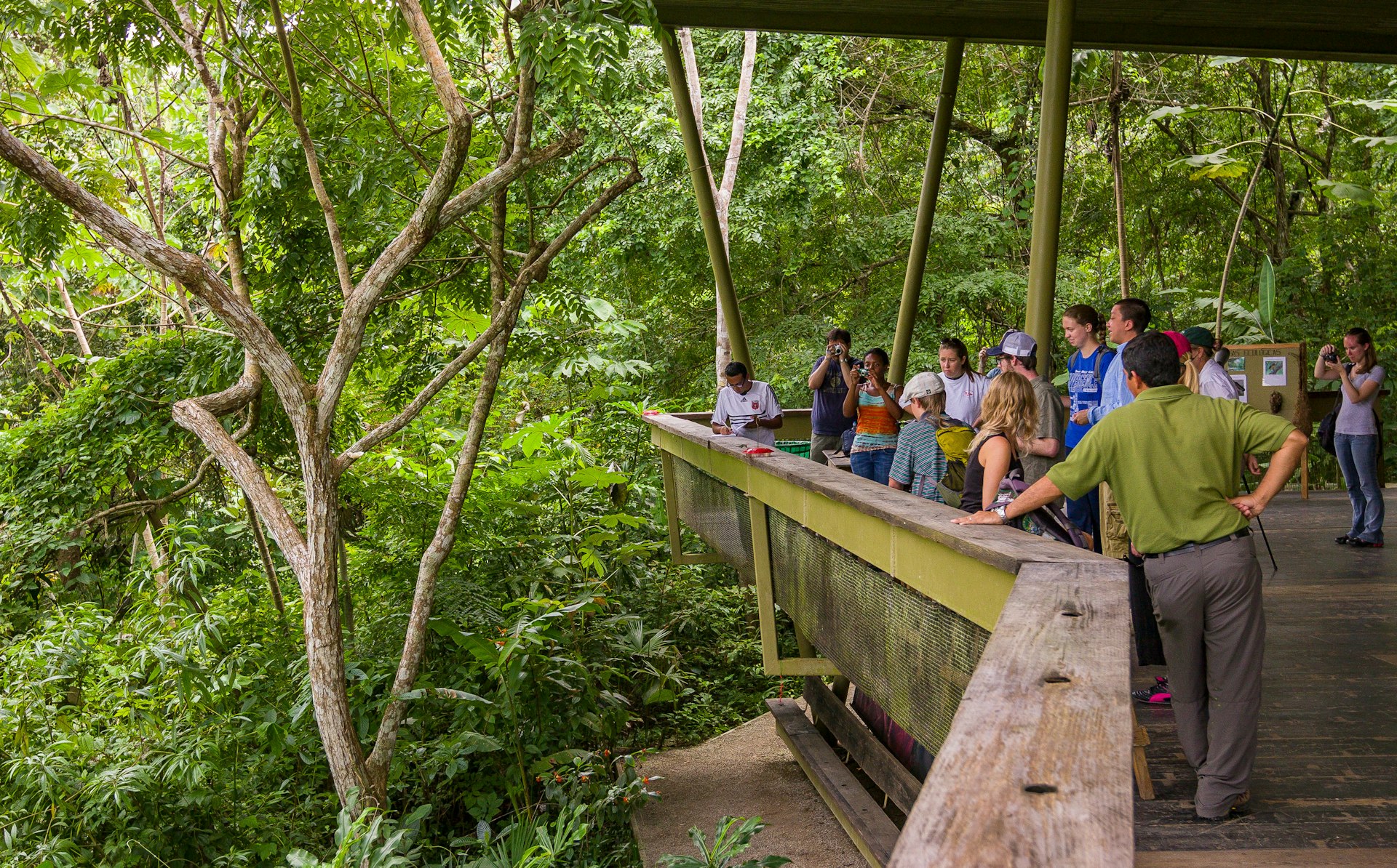Tourists at Rainforest Discovery Center at Pipeline Road, SOBERANIA NATIONAL PARK, PANAMA