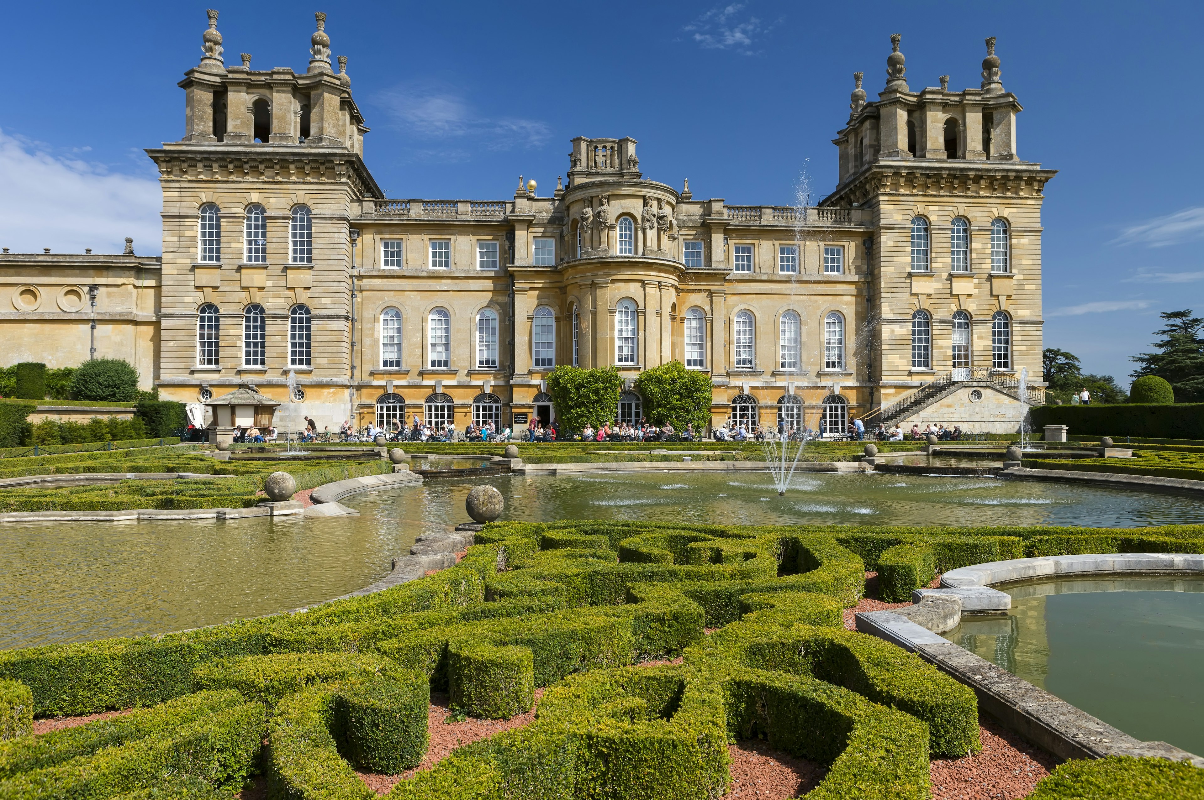 Exterior of the Blenheim Palace, residence of the dukes of Marlborough.