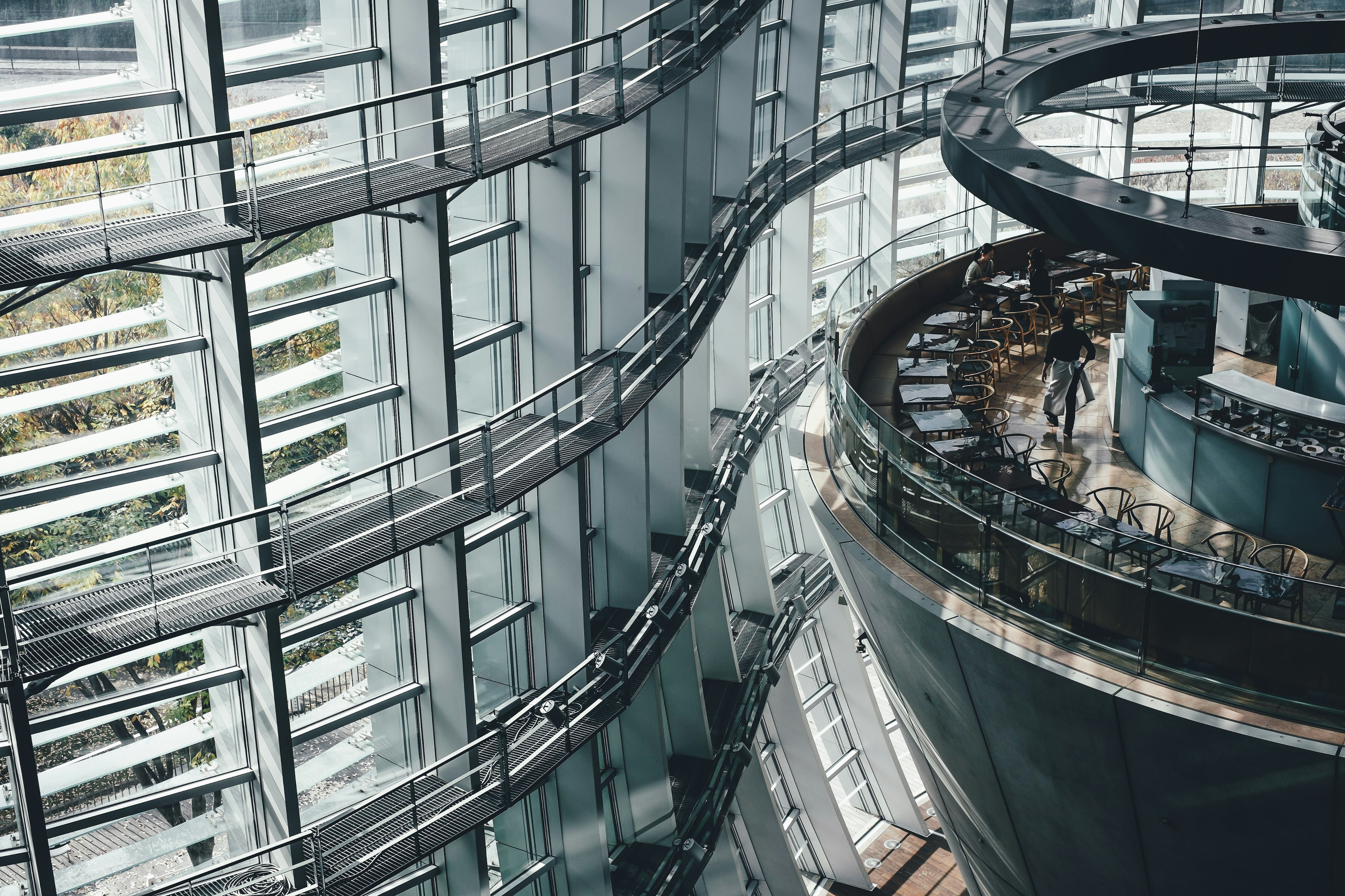 Interior shot of the National Art Center in the Roppongi Hills of Tokyo, Japan