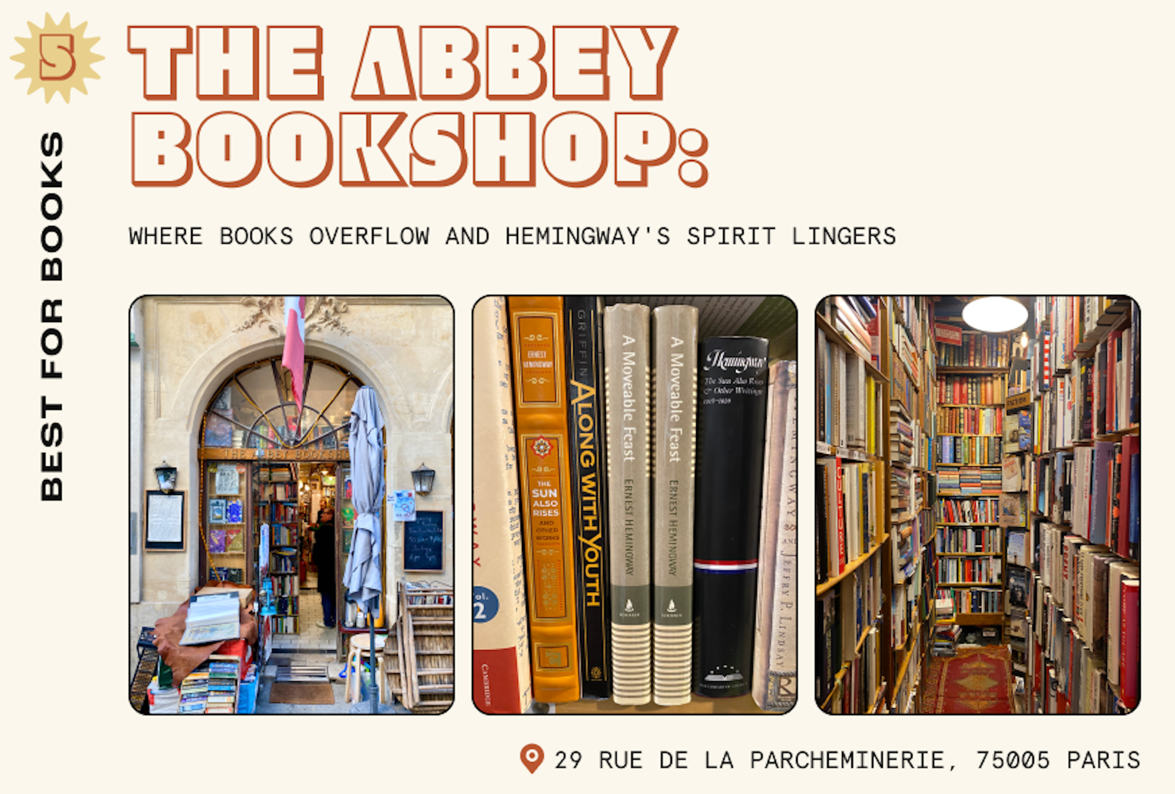 The Abbey bookstore in Paris with shelves of English-language books on display