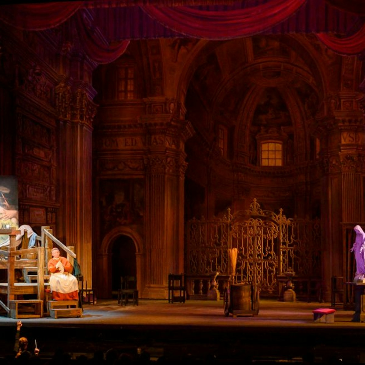 Wei Wu (R) and Riccardo Massi perform onstage during a production of Tosca for the Washington National Opera (WNO) at the Kennedy Center on May 22, 2019 in Washington, DC. - It took 150 hours of rehearsals over 27 days to finalize the production of Tosca at the Washington National Opera. Each show involves 217 staff, including 96 stage performers, 66 musicians in the pit and another seven backstage. Staff spent eight weeks on fittings, alterations and new dresses for the period costumes, including Tosca's hand-printed mauve chiffon gown in Act I. (Photo by Andrew CABALLERO-REYNOLDS / AFP)        (Photo credit should read ANDREW CABALLERO-REYNOLDS/AFP via Getty Images)
1145825810
Horizontal