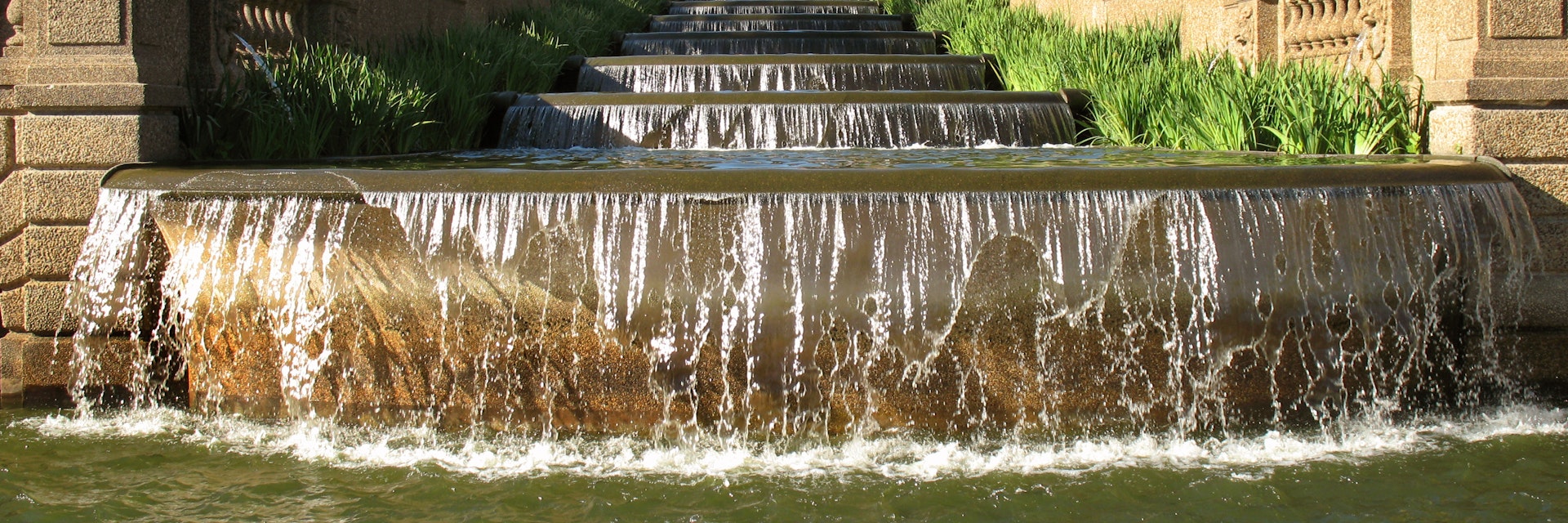 Photo of series of waterfalls in Meridian Hill Park in northwest Washington D.C.  This park is an example of neoclassicist park design and has some of the most beautiful architecture in the city.
144354192
Architecture, Famous Place, Fountain, Park, Steps, Stone, Washington DC, Waterfall, neoclassicist