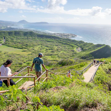 Honolulu, Hawaii - December 27, 2022: Tourists hiking on the Diamond Head lookout trail.
1458042645
coast, diamond, hawaiian, hike, lookout, ocean, park, scenic, view, hawaii, landscape, outdoor, vacation