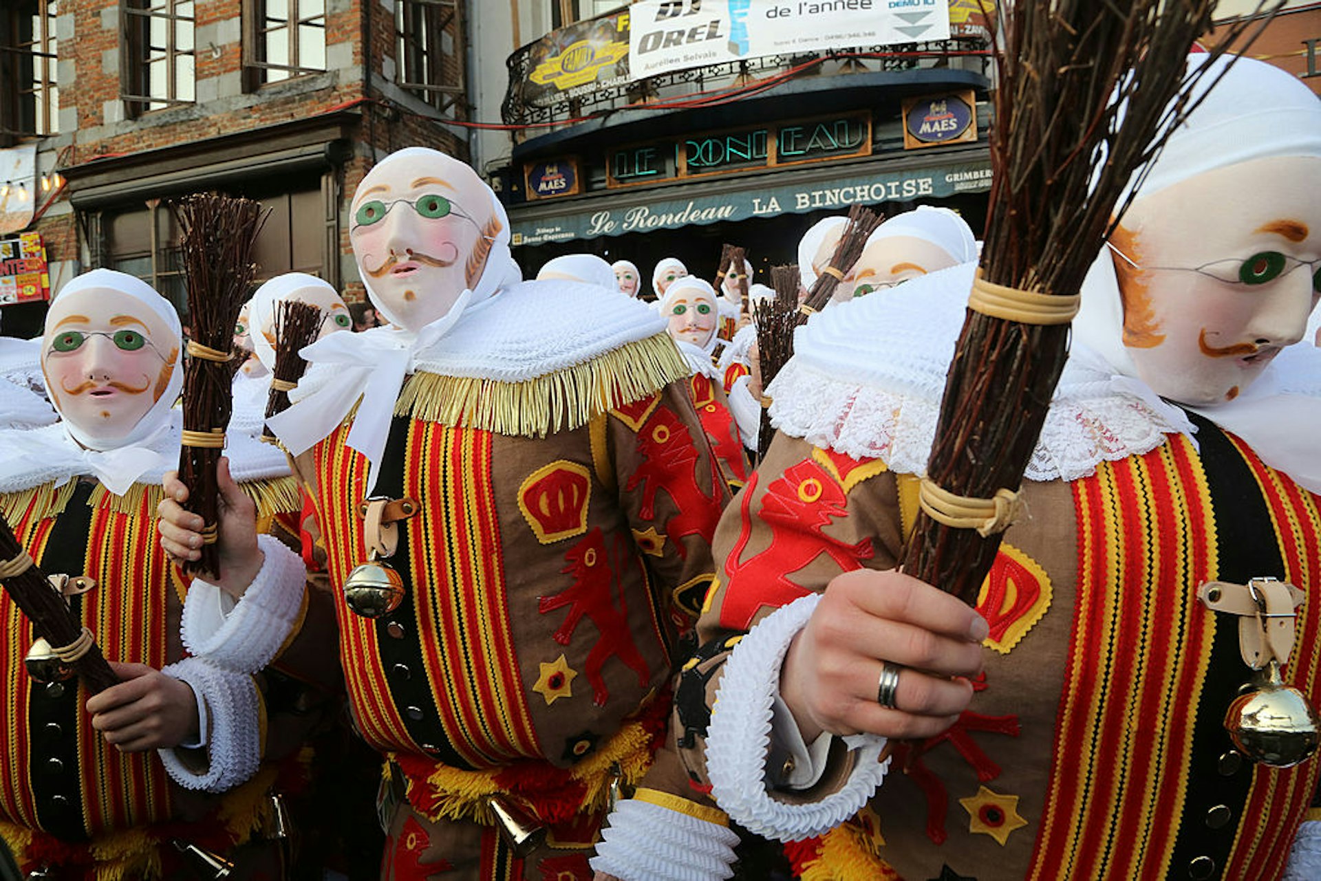 Les Gilles de Binche celebrate Mardi Gras in Binche, a UNESCO World Heritage-recognized Carnival
