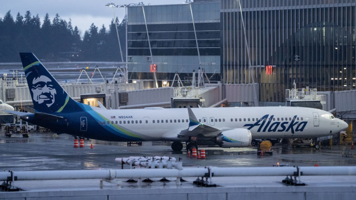 SEATTLE, WASHINGTON - JANUARY 6: An Alaska Airlines Boeing 737 MAX 9 plane sits at a gate at Seattle-Tacoma International Airport on January 6, 2024 in Seattle, Washington. Alaska Airlines grounded its 737 MAX 9 planes after part of a fuselage blew off during a flight from Portland Oregon to Ontario, California. (Photo by Stephen Brashear/Getty Images)
1905416517
bestof, topix