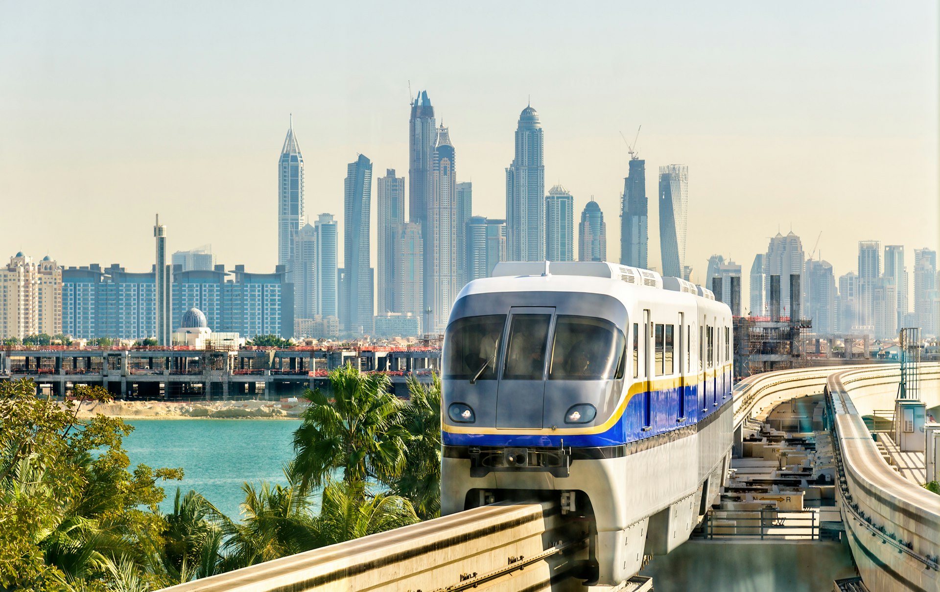 Arriving at Atlantis Monorail station, Dubai
