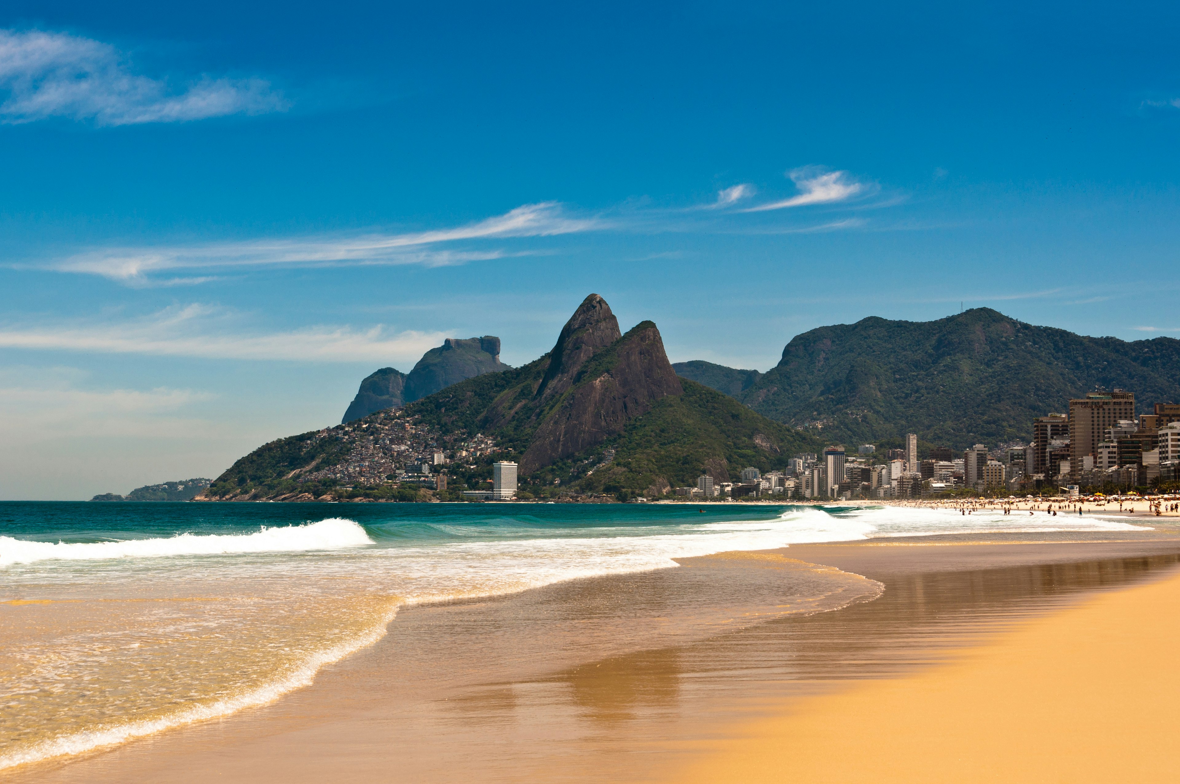 Sunny Summer Day in Ipanema Beach, Rio de Janeiro, Brazil.