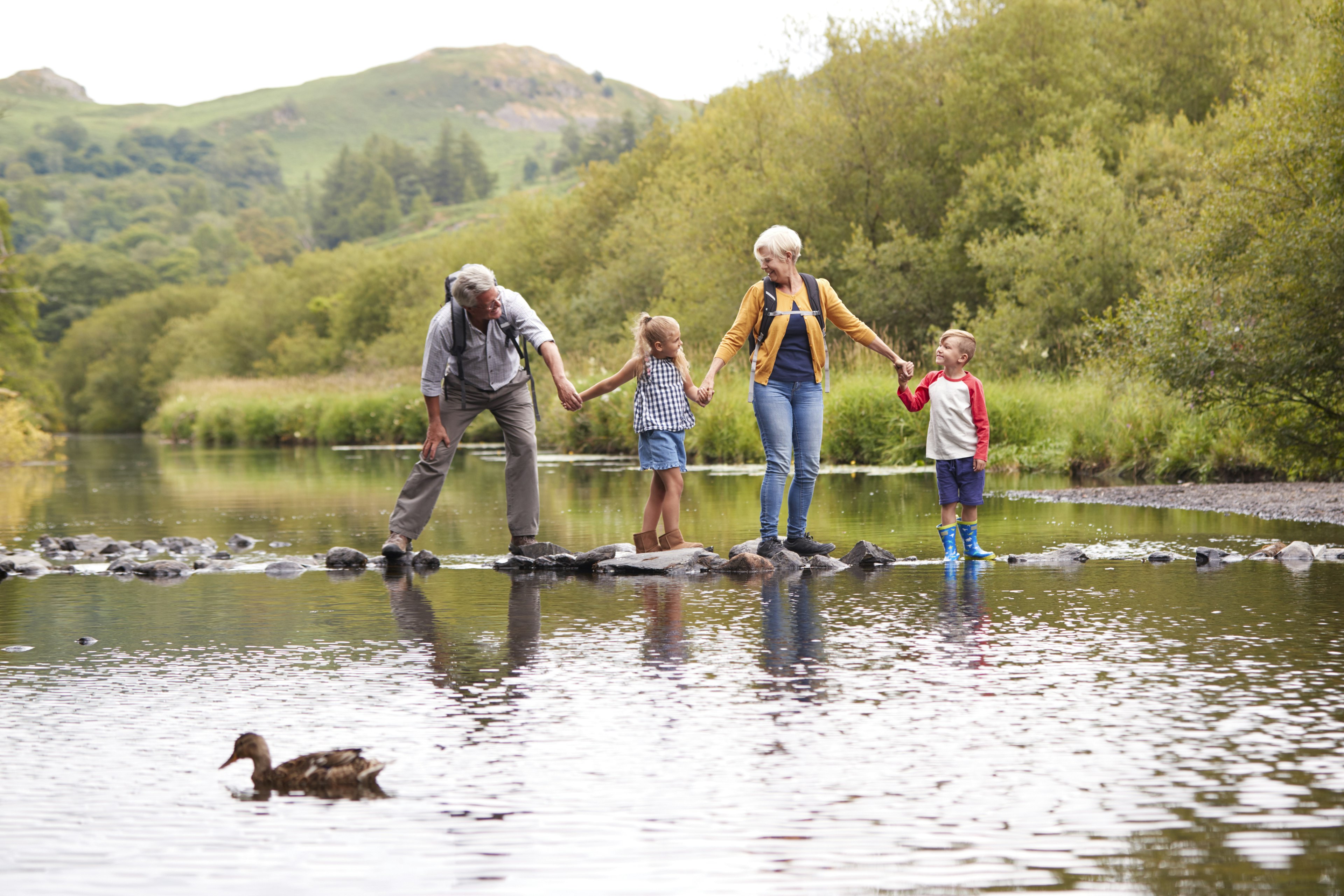 Grandparents with grandchildren in the Lake District