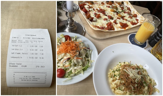 Cheesy noodles lunch dish