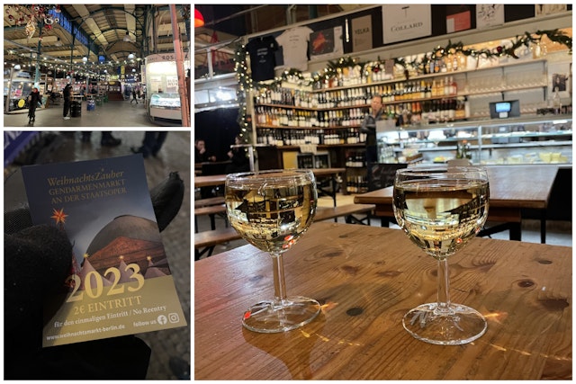 Wine at an indoor market in Berlin