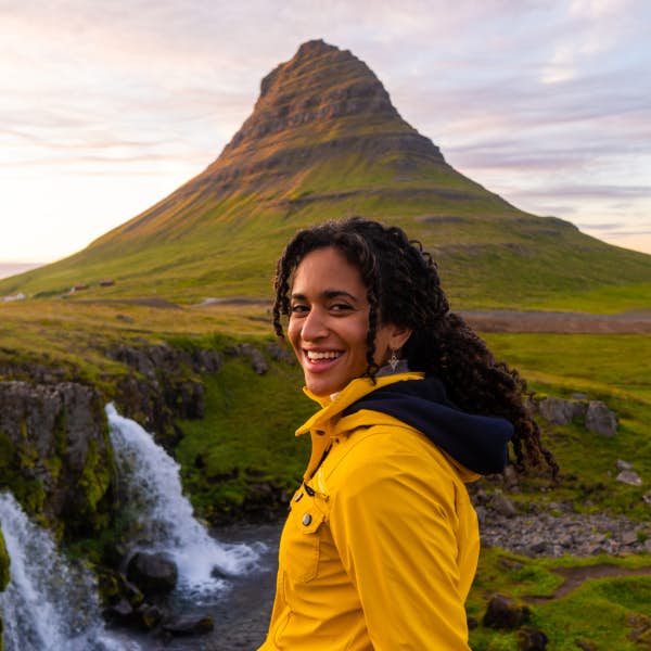 Woman traveling in Iceland