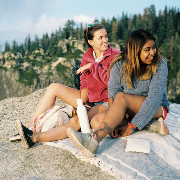 Friends in a national park