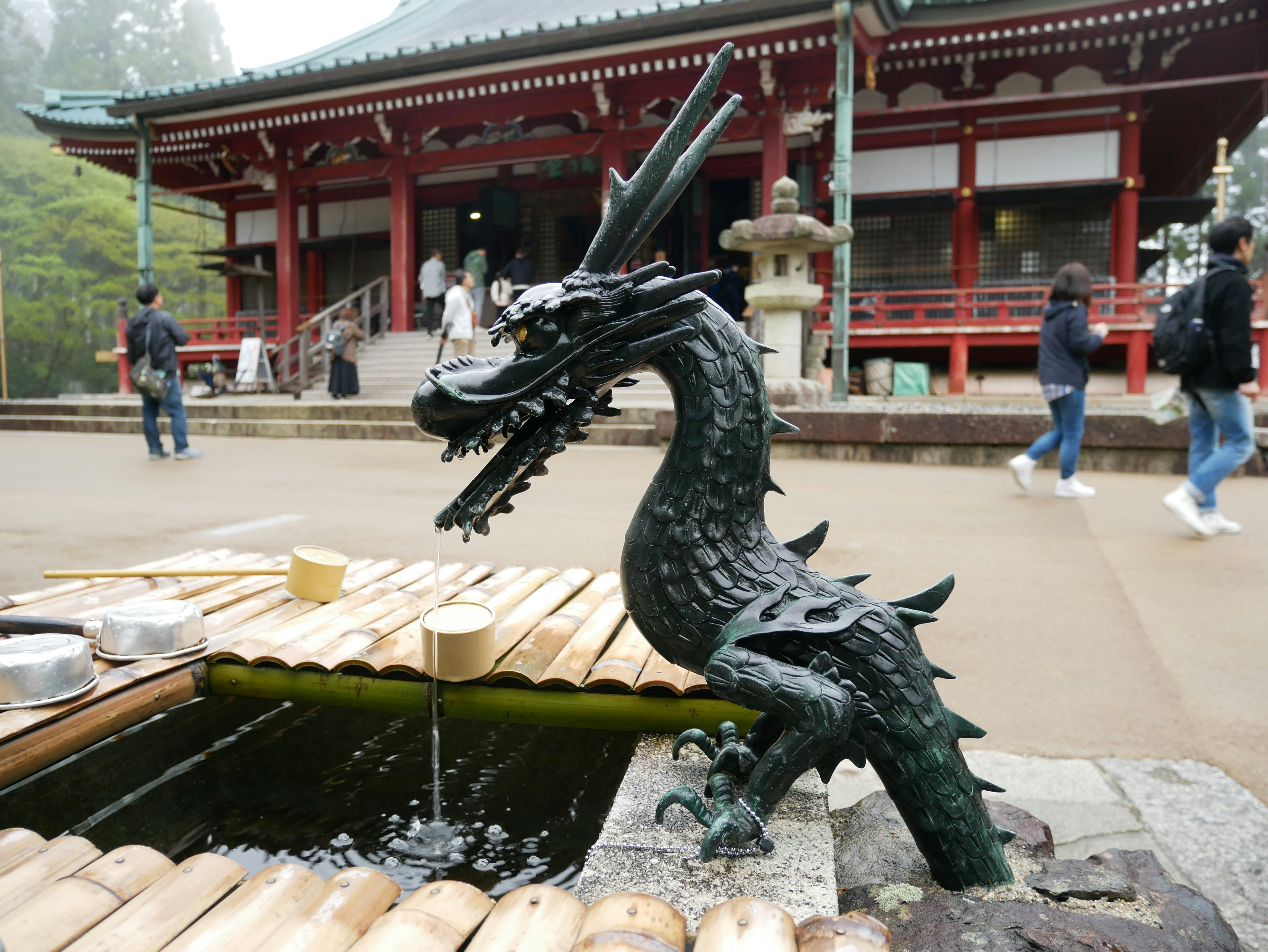 A dragon spout at Enryakuji Temple (Temizusya), Kyoto Prefecture, Japan