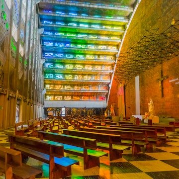 San Salvador, El Salvador - May 21, 2019: Interior of the Iglesia El Rosario in San Salvador, The church designed by sculptor Ruben Martinez and completed in 1971; Shutterstock ID 1450375451; full: 65050; gl: Lonely Planet Online Editorial; netsuite: Things know about El Salvador; your: Brian Healy
1450375451