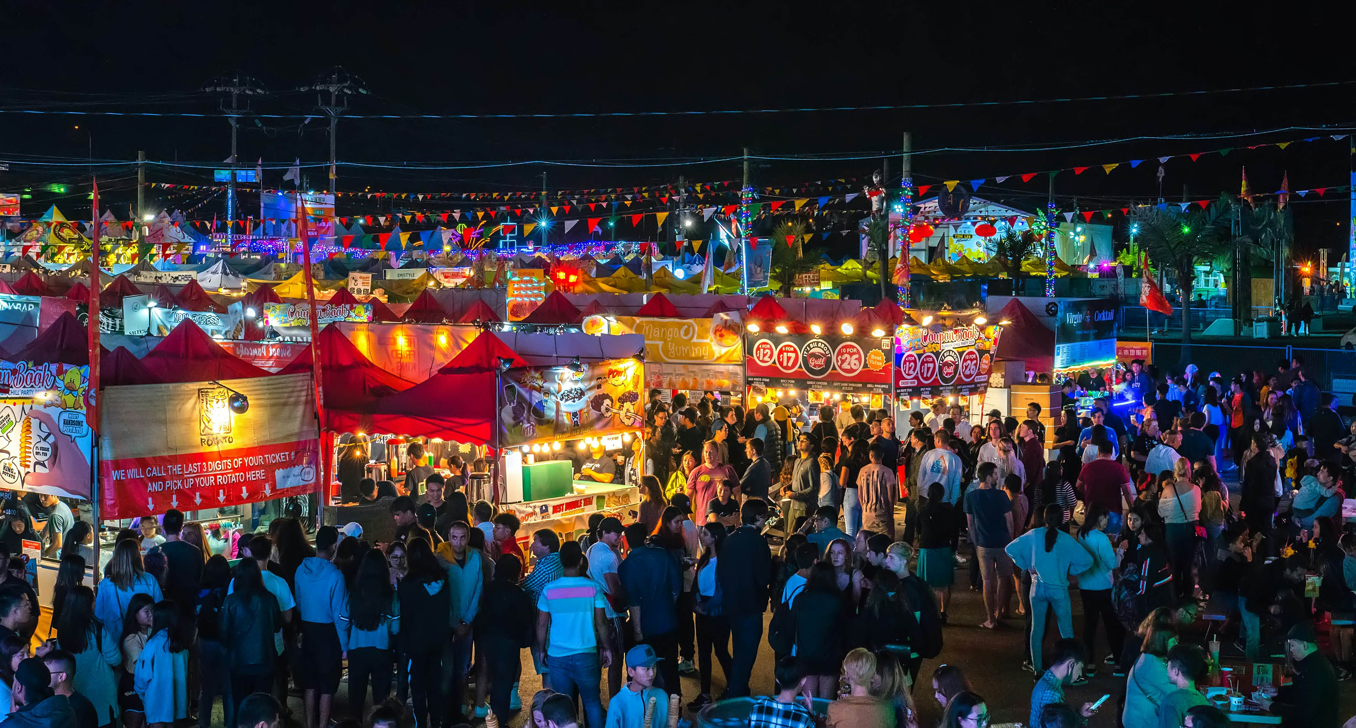 Crowds at the Richmond Night Market, Richmond, British Columbia, Canada