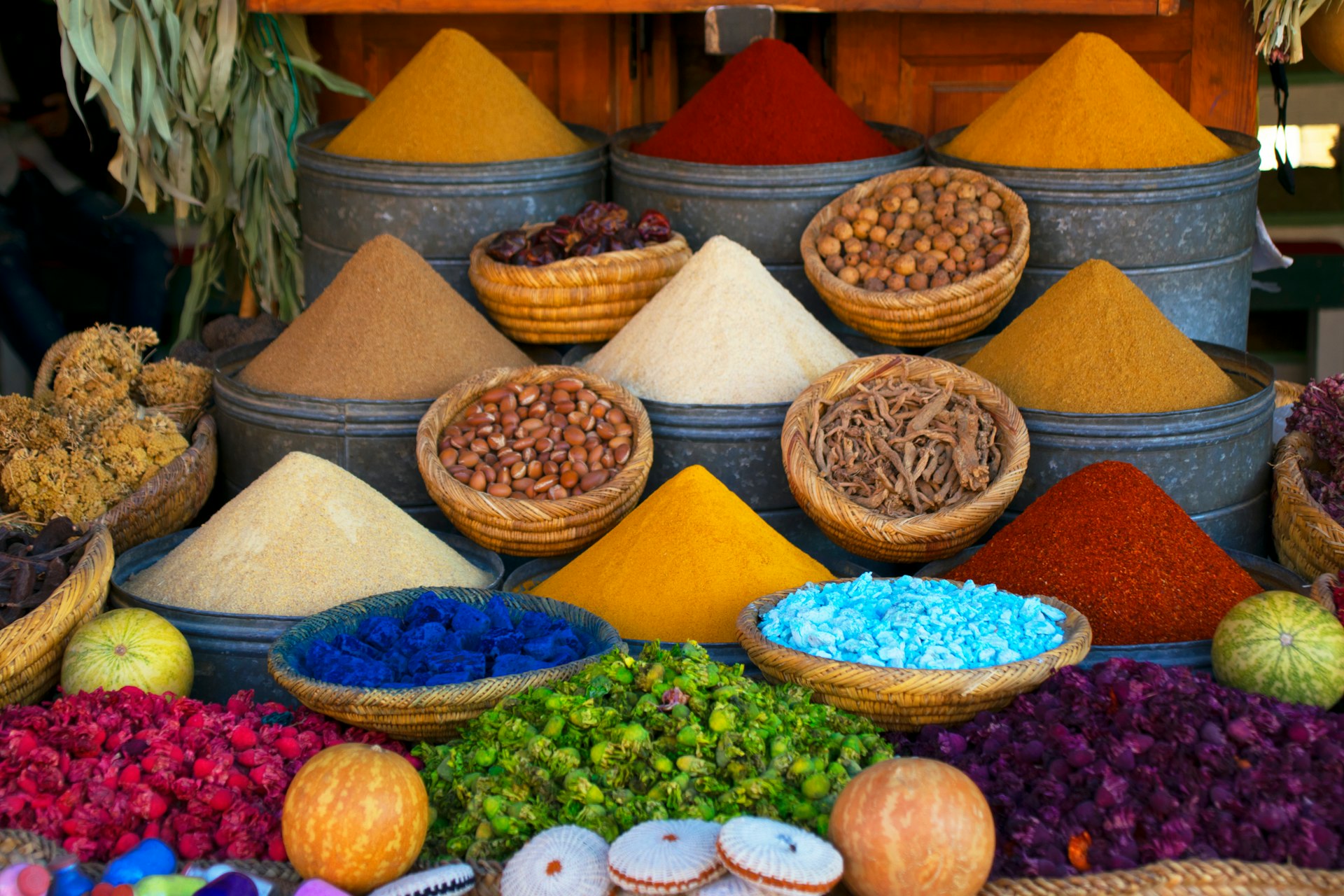 Spices shop in the medina of Marrakesh, Morocco