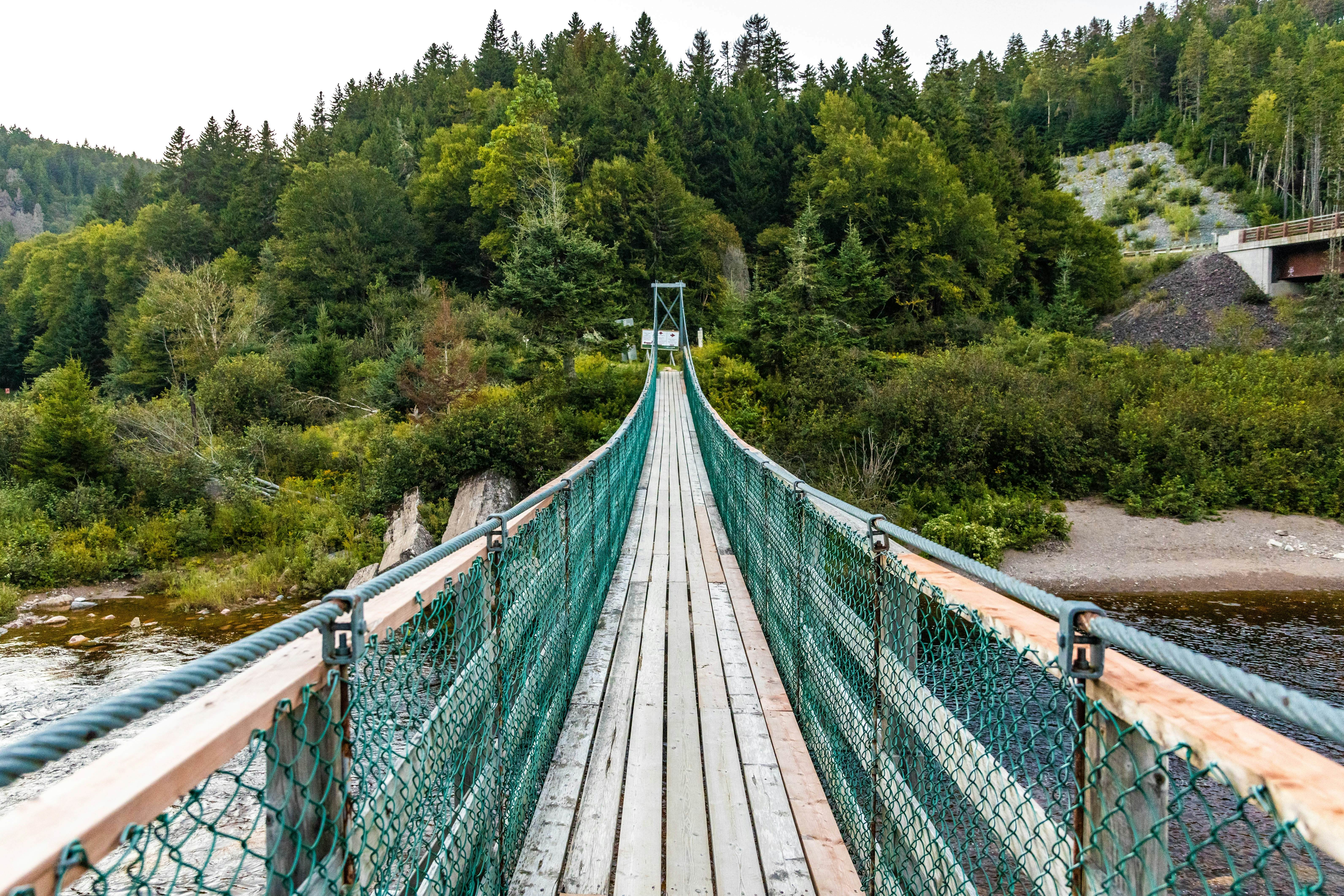 Big Salmon River Suspension Bridge view in Fundy national park Canada; Shutterstock ID 2205277983; full: 65050; gl: 65050; netsuite: poi; your: Barbara Di Castro
2205277983