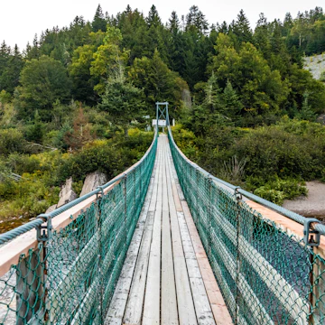 Big Salmon River Suspension Bridge view in Fundy national park Canada; Shutterstock ID 2205277983; full: 65050; gl: 65050; netsuite: poi; your: Barbara Di Castro
2205277983