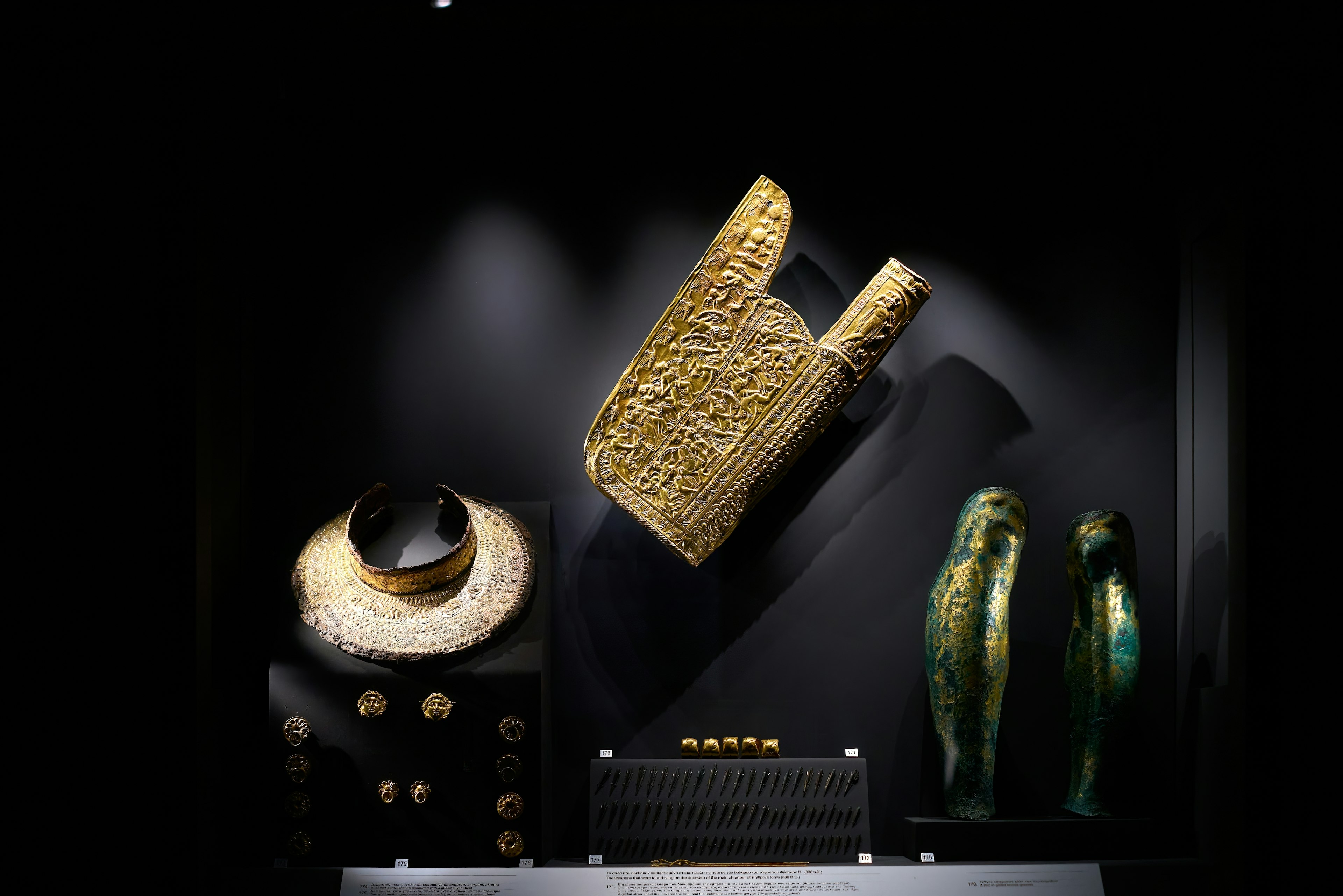 Objects excavated from the tomb of Philip II at Aigai, Vergina, Macedonia, Greece