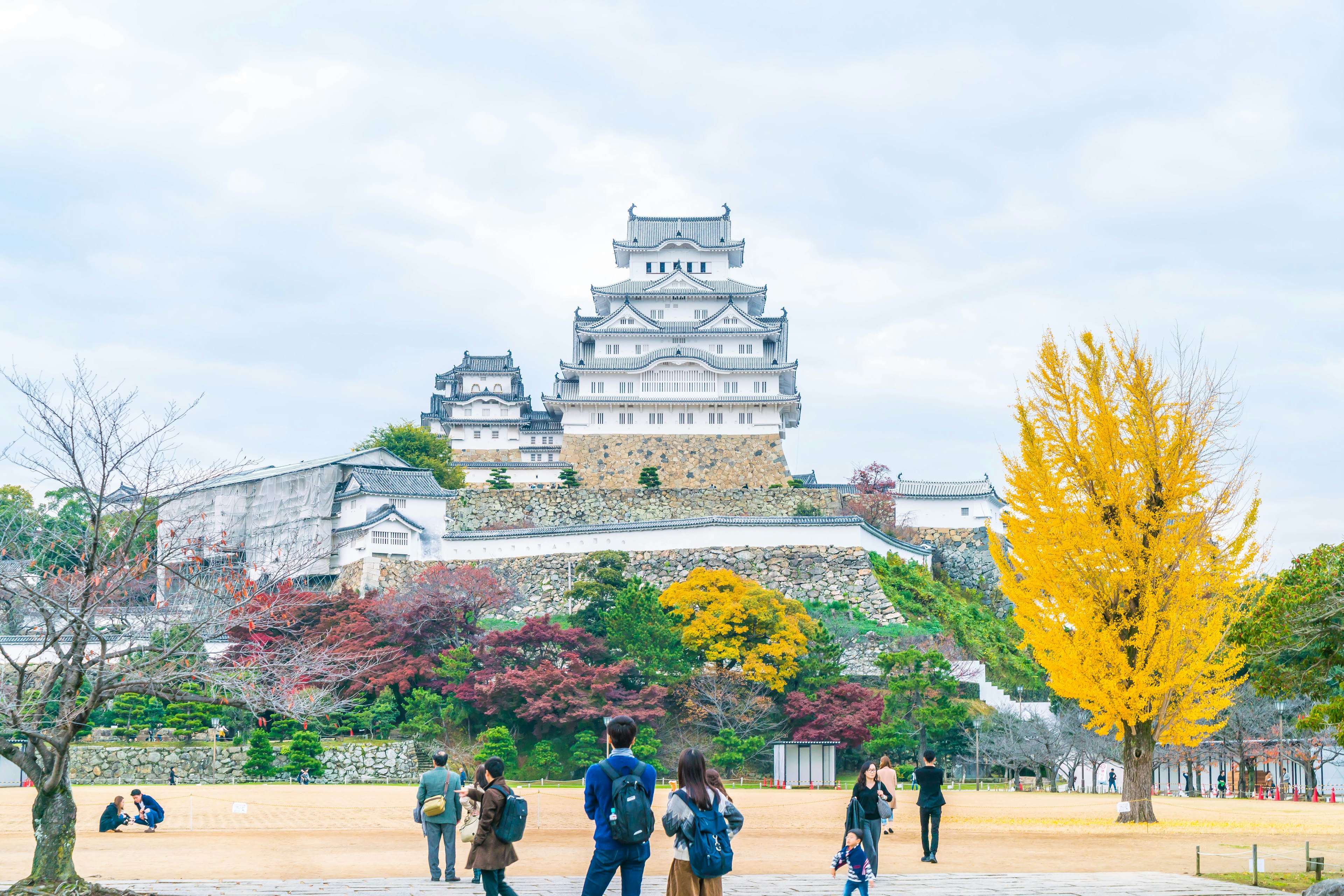 Himeji-jo (Himeji Castle) in early spring, Himeji, Japan