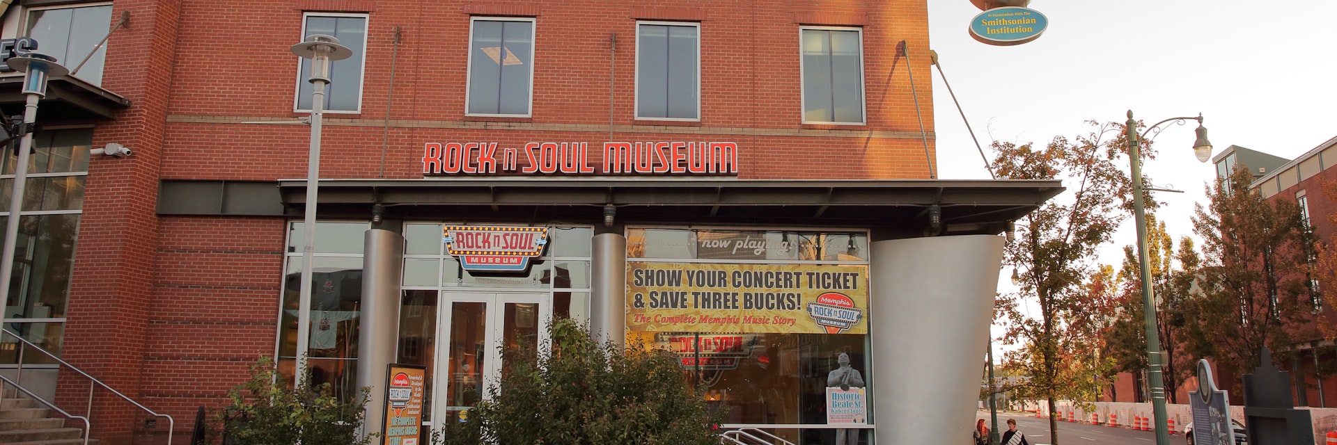 Entrance to the Memphis Rock n Soul Museum.  The museum is located next to the FedEx forum near Beale Street - Memphis, Tennessee, USA - October 13, 2019; Shutterstock ID 1535939477; full: 65050; gl: Online editorial; netsuite: POI updates; your: Ann Douglas Lott
1535939477