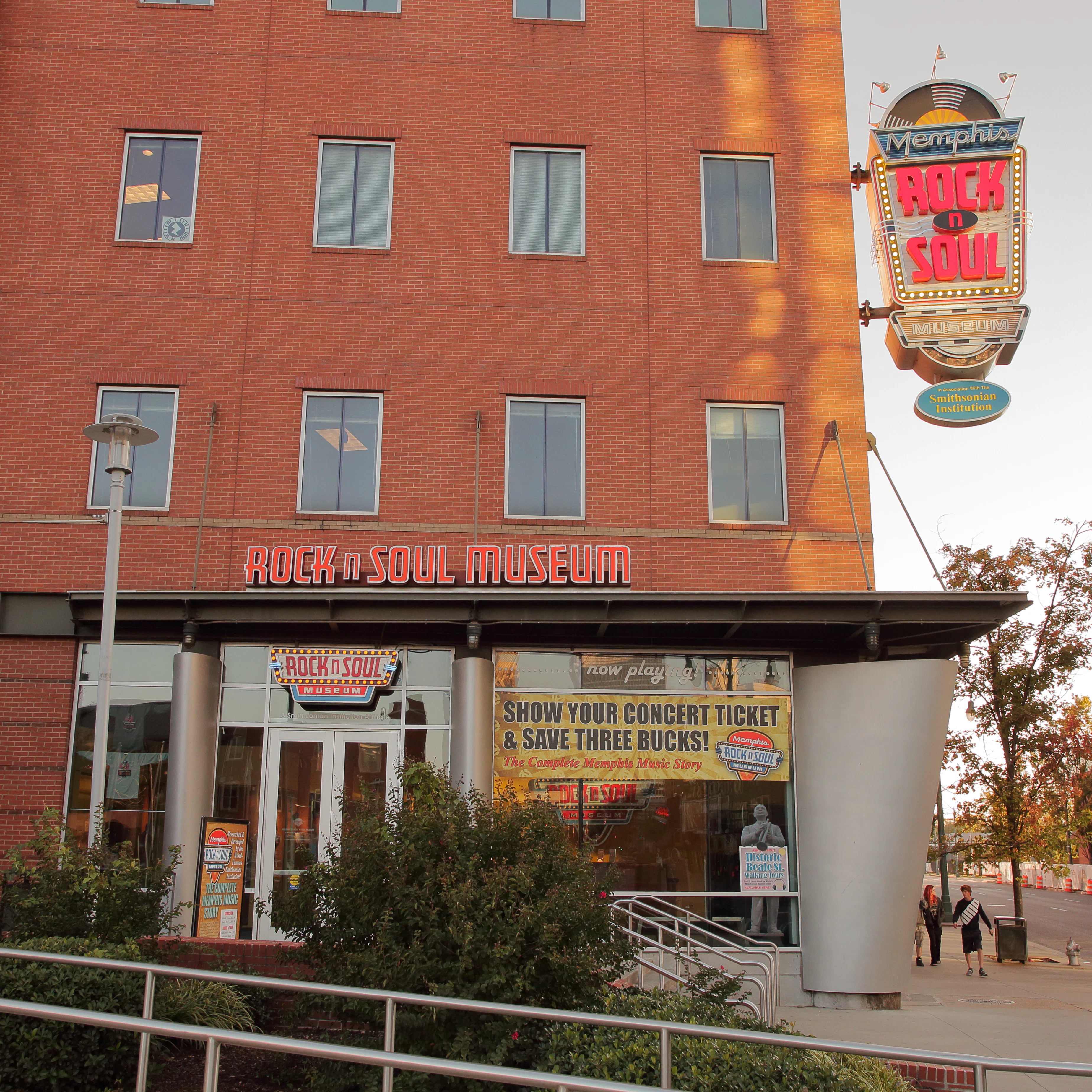 Entrance to the Memphis Rock n Soul Museum. The museum is located next to the FedEx forum near Beale Street - Memphis, Tennessee, USA - October 13, 2019; Shutterstock ID 1535939477; full: 65050; gl: Online editorial; netsuite: POI updates; your: Ann Douglas Lott
1535939477