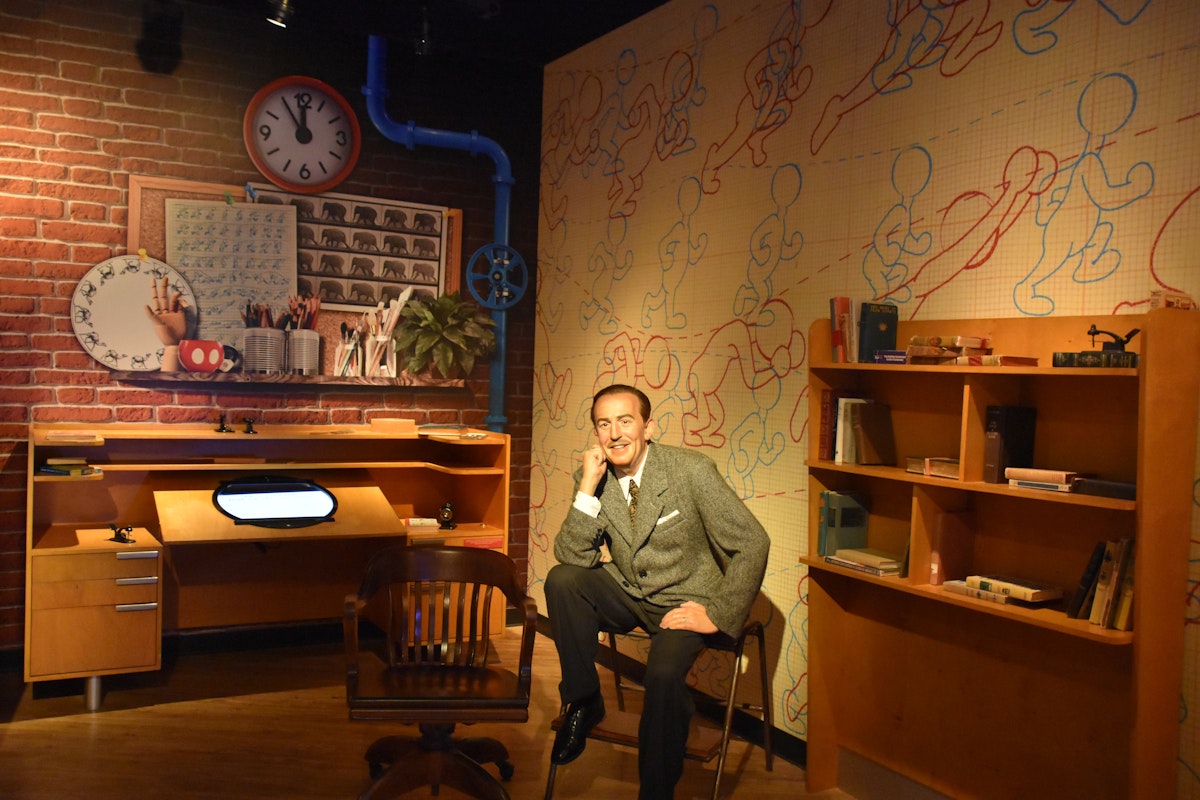 ORLANDO, FL – NOV 24: Walt Disney at Madame Tussauds Wax Museum in Orlando, Florida, on Nov 24, 2019.  It displays waxworks of historical figures, film and TV characters and sports personalities.; Shutterstock ID 1734020693; full: 65050; gl: Online editorial; netsuite: POI updates; your: Ann Douglas Lott
1734020693