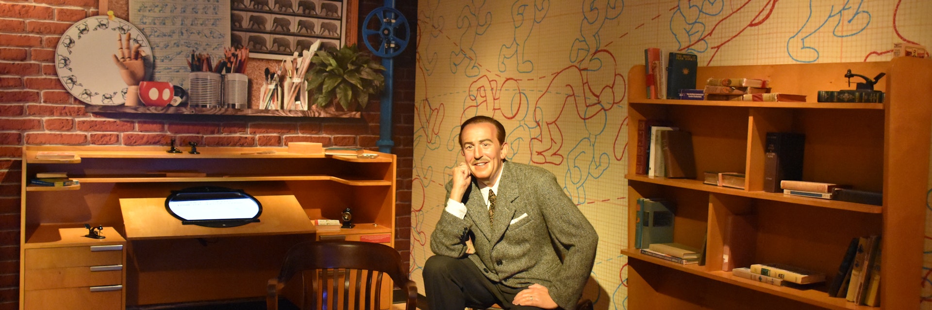 ORLANDO, FL – NOV 24: Walt Disney at Madame Tussauds Wax Museum in Orlando, Florida, on Nov 24, 2019.  It displays waxworks of historical figures, film and TV characters and sports personalities.; Shutterstock ID 1734020693; full: 65050; gl: Online editorial; netsuite: POI updates; your: Ann Douglas Lott
1734020693