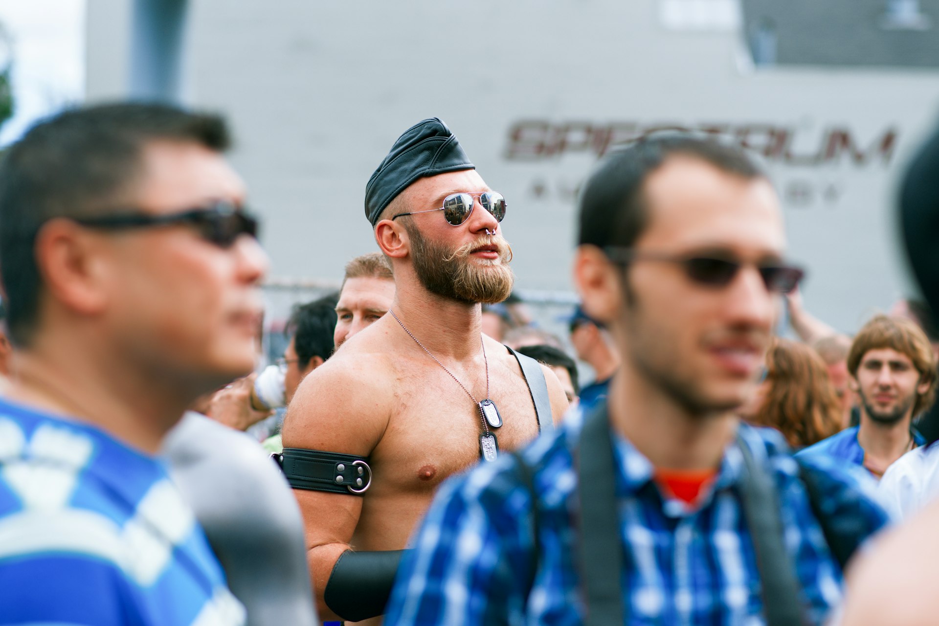 Unidentified people at the annual LGBTQI+ festival Folsom Street Fair in San Francisco