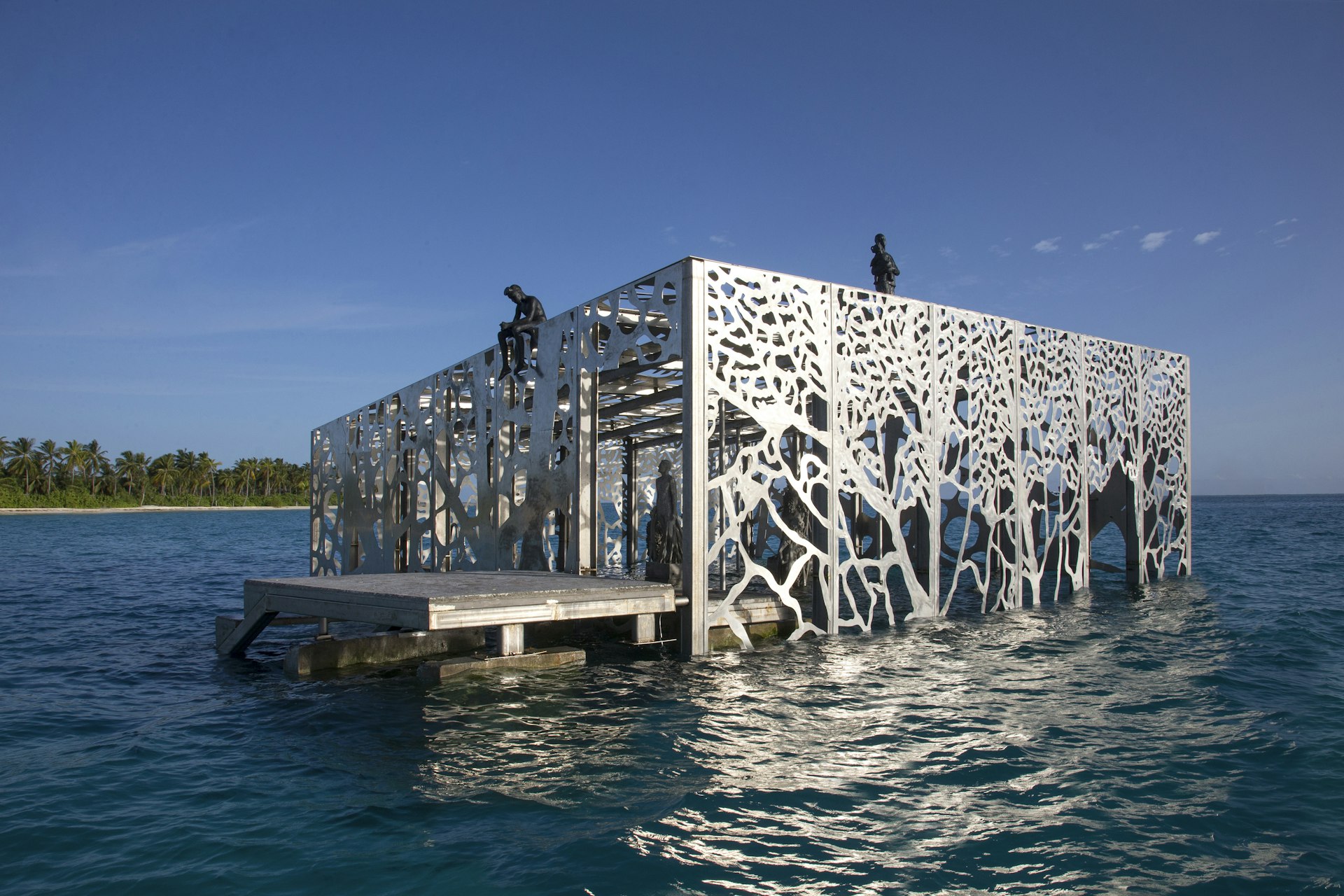 The “Coralarium” sculpture and artificial reef by Jason deCaires Taylor, Fairmont Maldives Sirru Fen Fushi, Shaviyani Atoll, the Maldives