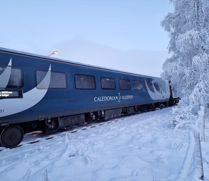 A Caledonian Sleeper train passes through a snow-covered Rannoch Station en-route from London to Fort William. Picture date: Friday January 7, 2022. (Photo by Clive Marshall/PA Images via Getty Images)
1237581677