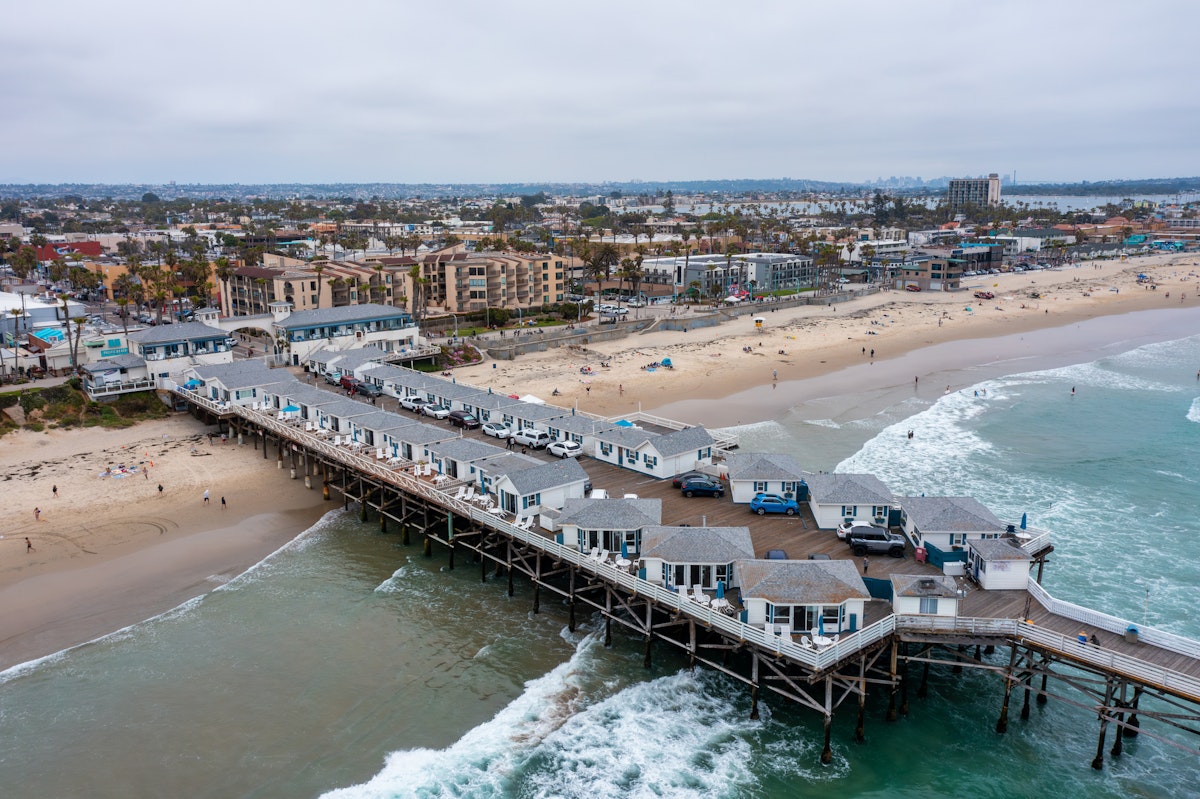 Aerial View of the Crystal Pier in Pacific Beach on an Overcast Day San Diego California
1497644165