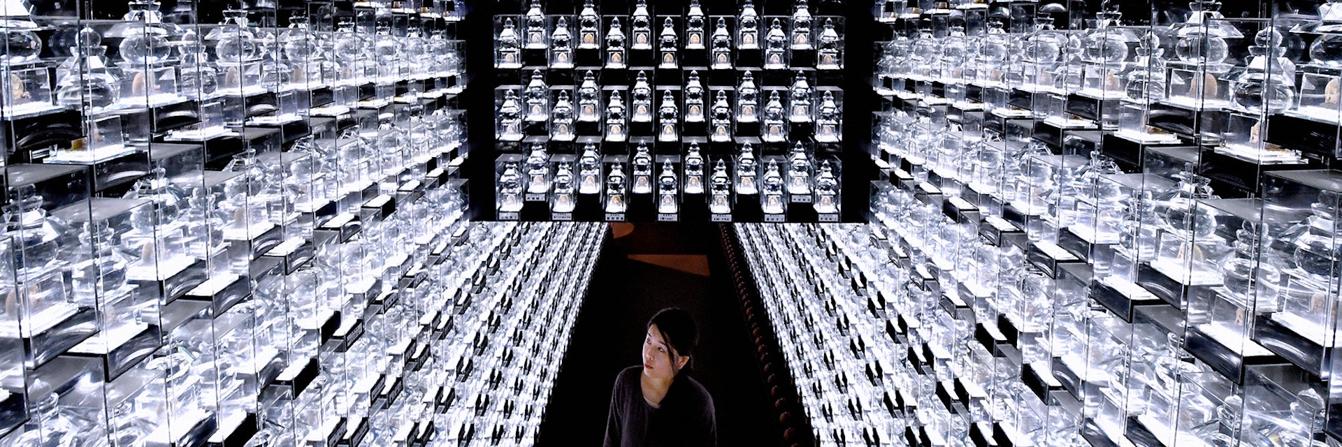 TOKYO, JAPAN - MARCH 07:     Some 10,000 crystal 'Gorinto', five-rings tower is arranged at the 'Corridor of Pray' at Fukagawa Fudodo Temple on March 7, 2017 in Tokyo, Japan. (Photo by The Asahi Shimbun via Getty Images)
668504212
