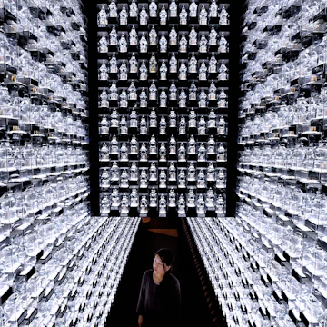 TOKYO, JAPAN - MARCH 07: Some 10,000 crystal 'Gorinto', five-rings tower is arranged at the 'Corridor of Pray' at Fukagawa Fudodo Temple on March 7, 2017 in Tokyo, Japan. (Photo by The Asahi Shimbun via Getty Images)
668504212