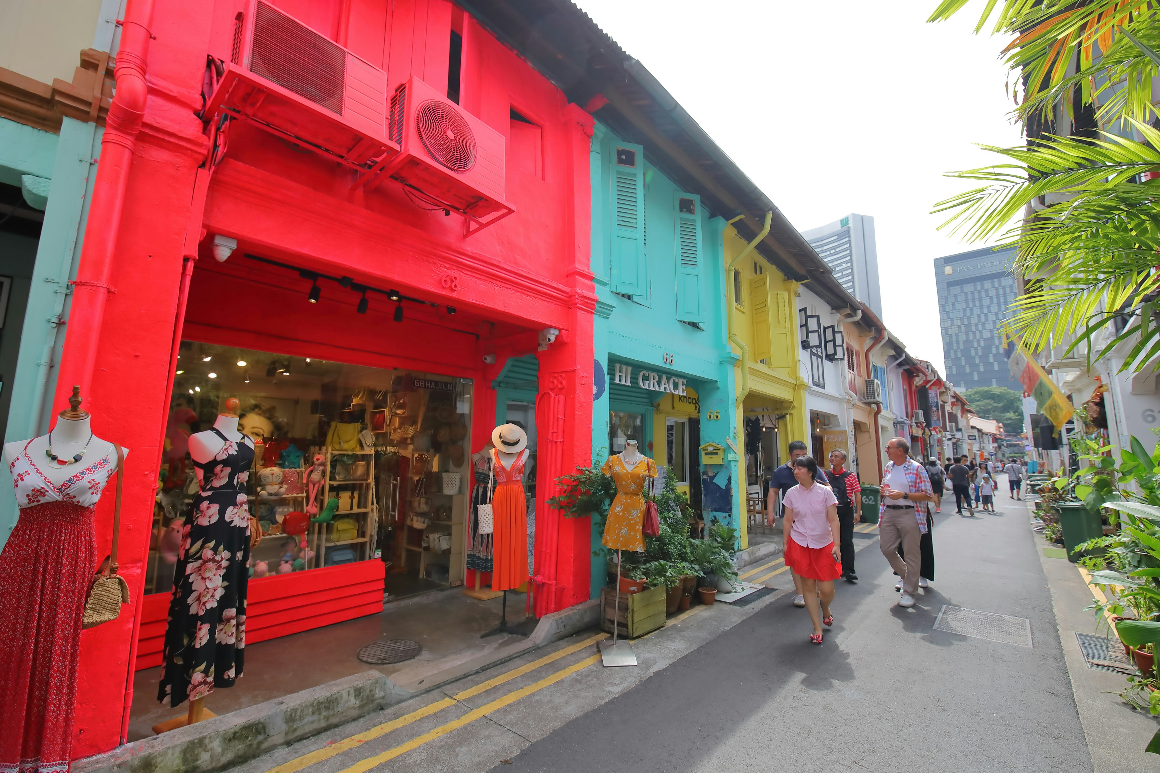 Colorful Haji Lane is in Kampong Gelam area of in Singapore