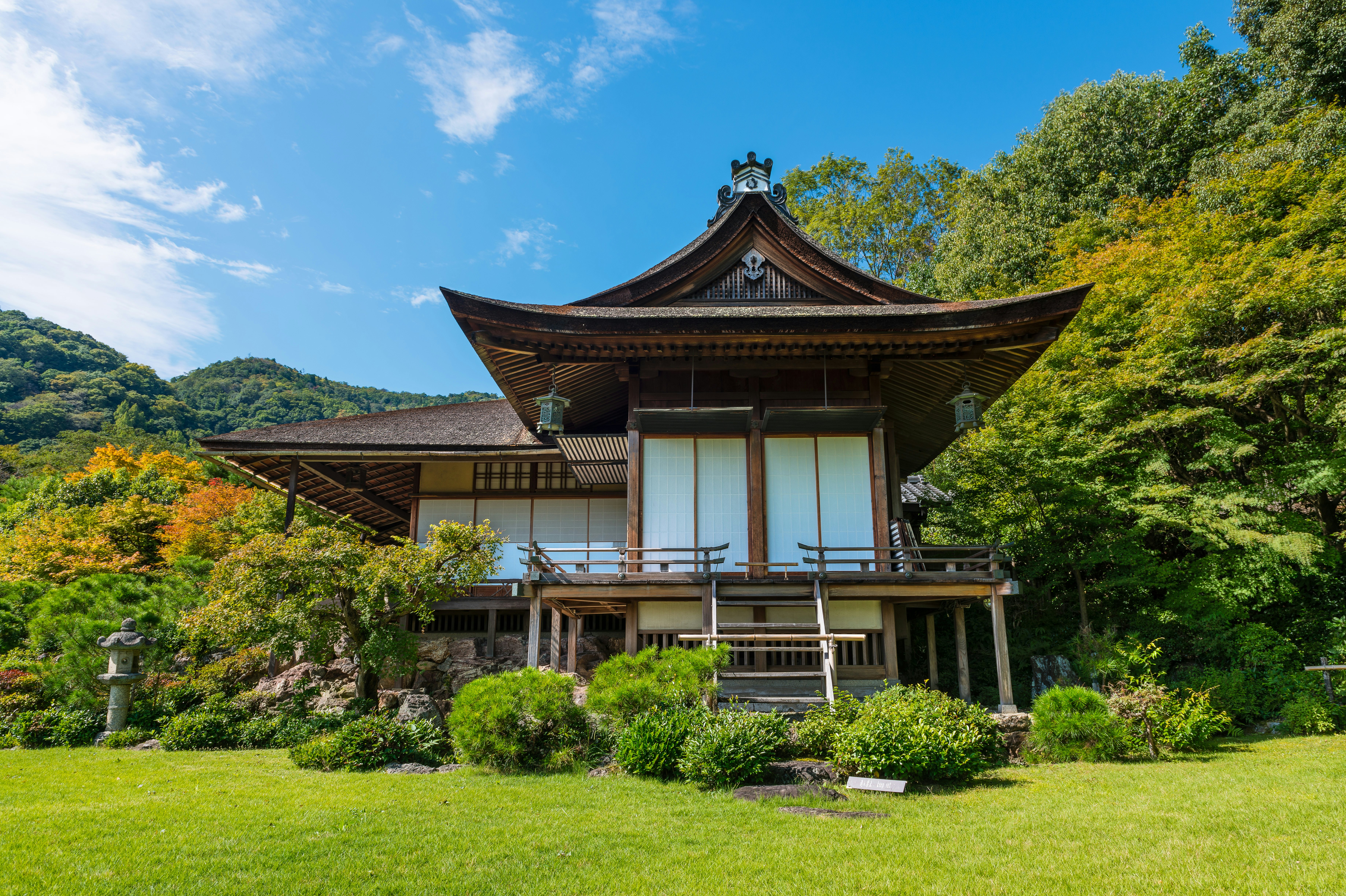 500745590
2015; Arts Culture and Entertainment; Asia; Autumn; Buddha; Buddhism; Building Exterior; Built Structure; Bush; Cultures; East Asian Culture; Famous Place; Foliage; Forest; Formal Garden; Grass; Green Color; Higashiyama-ku - Kyoto; History; Holiday Villa; Horizontal; House; Japan; Japanese Culture; Japanese Garden; Katsura; Kyoto City; Kyoto Prefecture; Leaf; Monument; Mountain; No People; Ornamental Garden; Outdoors; Photography; Pinaceae; Pine Tree; Place of Worship; Religion; Rinzai Zen Buddhism; Royalty; Shrine; Spirituality; Temple - Building; Travel; Travel locations; Tree; Villa; Wood - Material; Zen-like;
Kyoto, Japan - October 5, 2015: Japanese gardens and main house (Daijokaku) in the Okochi Sanso villa in Arashiyama, Kyoto, the former home and garden of the Japanese period film amor Denjiro Okochi.