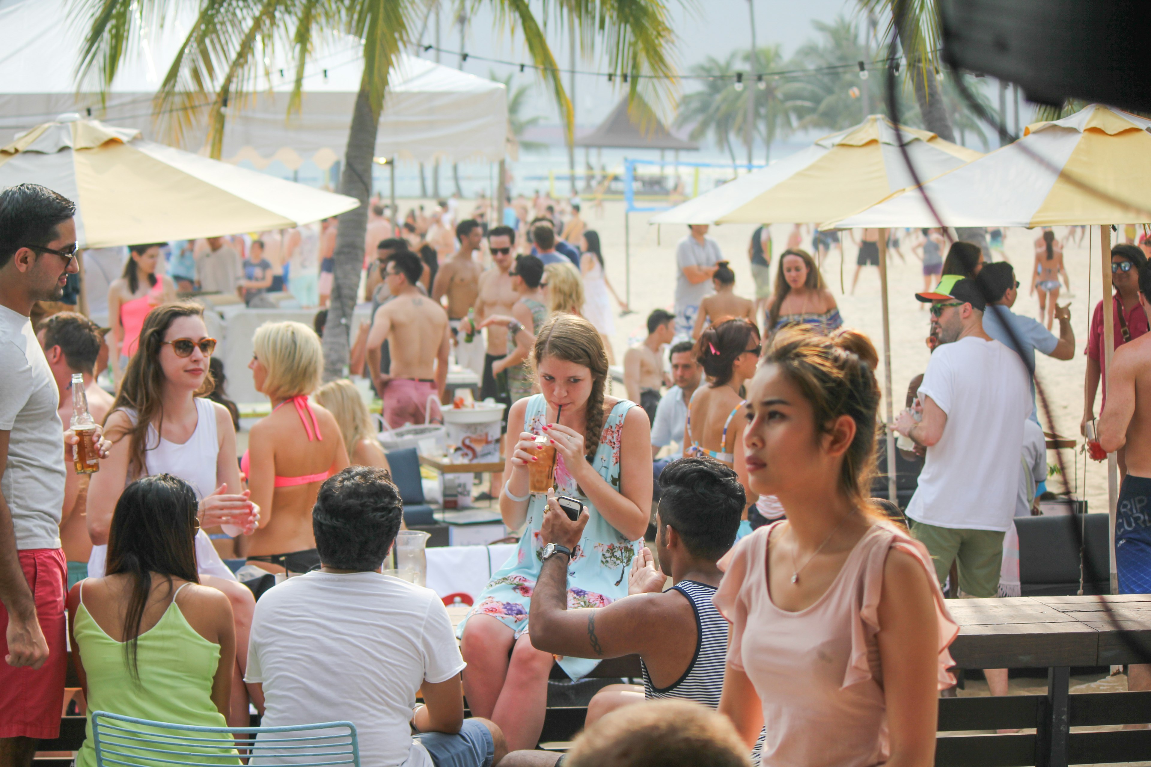 People at Australia national day party in Tanjong Beach club, Sentosa, S