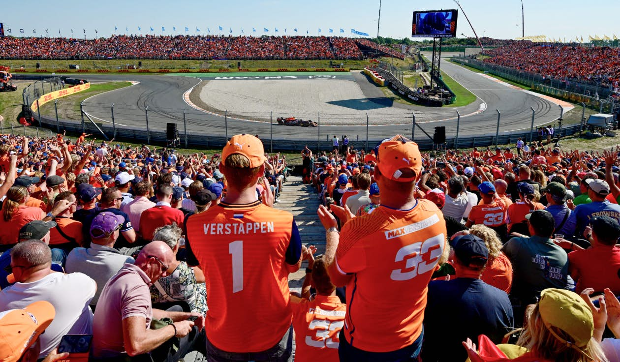 Fans in the crowd at a Formula 1 race