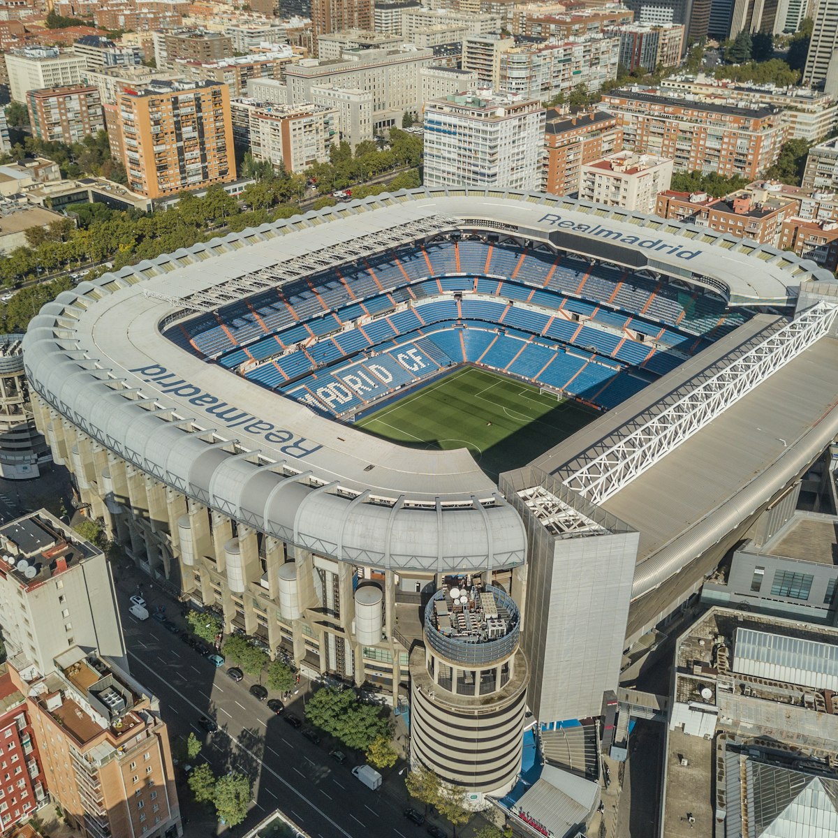 MADRID, SPAIN, OCTOBER 2018 - Aerial view of Santiago Bernabeu stadium
1069599884
Aerial view of Santiago Bernabeu stadium in Madrid