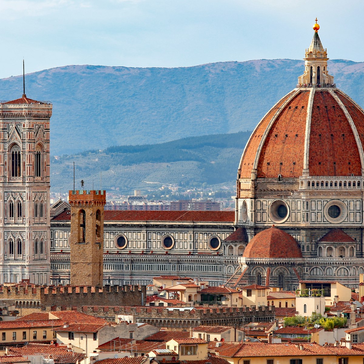 FLORENCE in Italy with the great dome of the Cathedral called Duomo di Firenze.