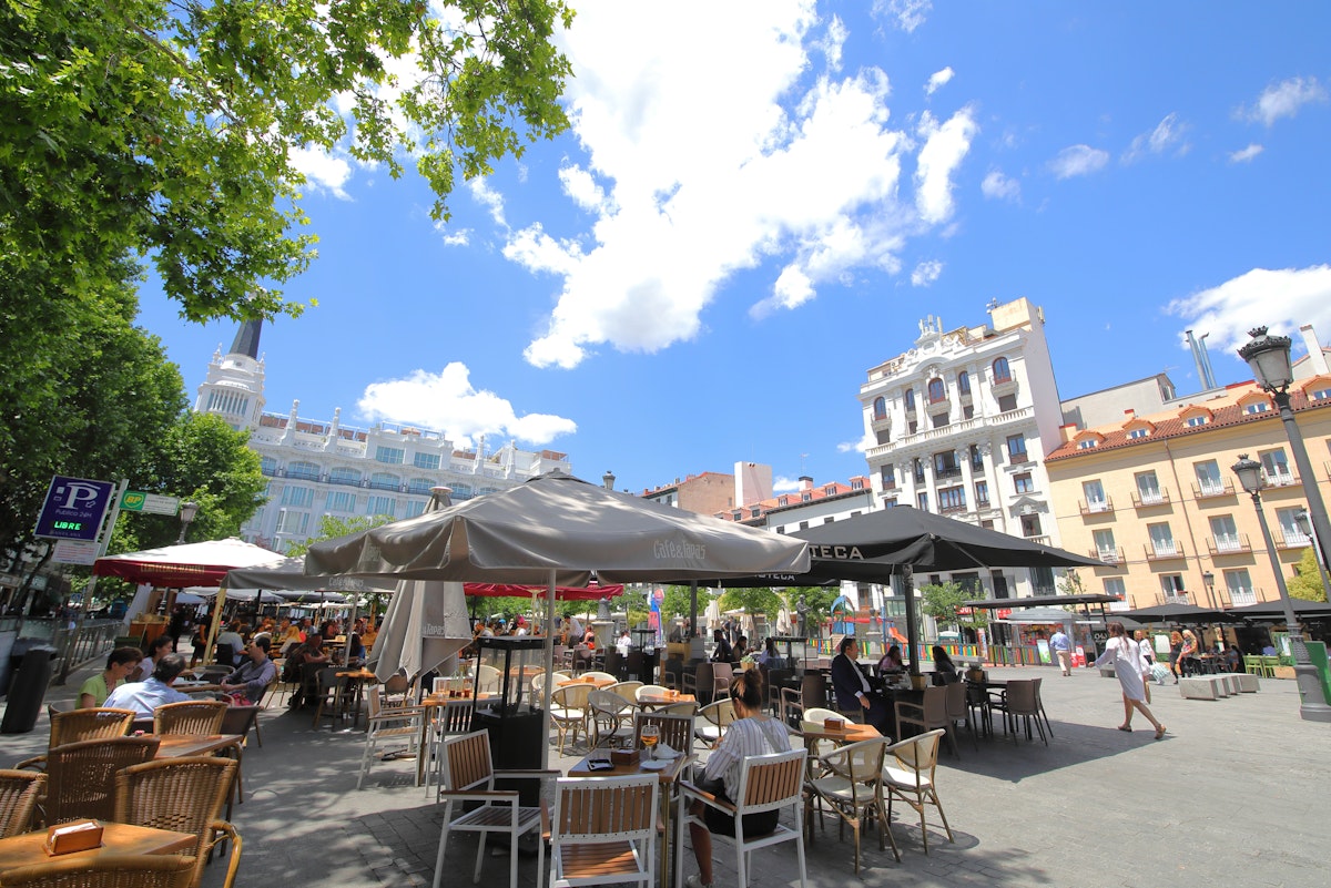 Plaza de Santa Ana square outdoor restaurant Madrid Spain