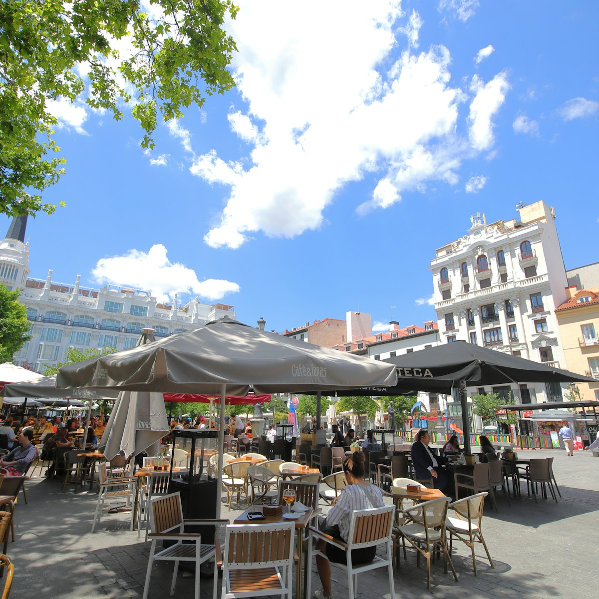Plaza de Santa Ana square outdoor restaurant Madrid Spain