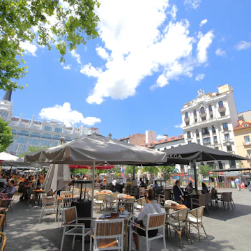 Plaza de Santa Ana square outdoor restaurant Madrid Spain