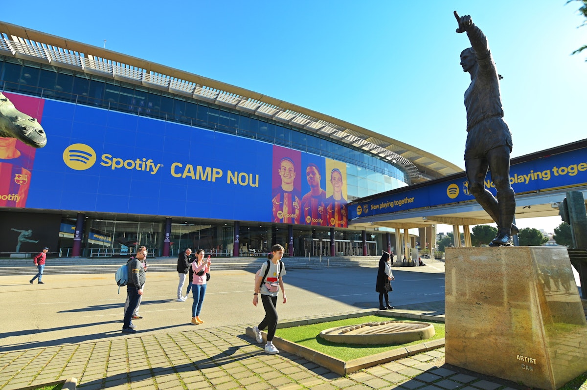 Barcelona, Spain â€“ February 03, 2023: The beautiful Camp Nou stadium exterior on a sunny day in Barcelona, Spain
Barcelona, Spain – February 03, 2023: The beautiful Camp Nou stadium exterior on a sunny day in Barcelona, Spain
1482366803
grand, buildings, towering, view, crowd, sports, structure, exterior, skyline, urban, vast, expanse, landscape, barcelona, psain
The beautiful Camp Nou stadium exterior on a sunny day in Barcelona, Spain