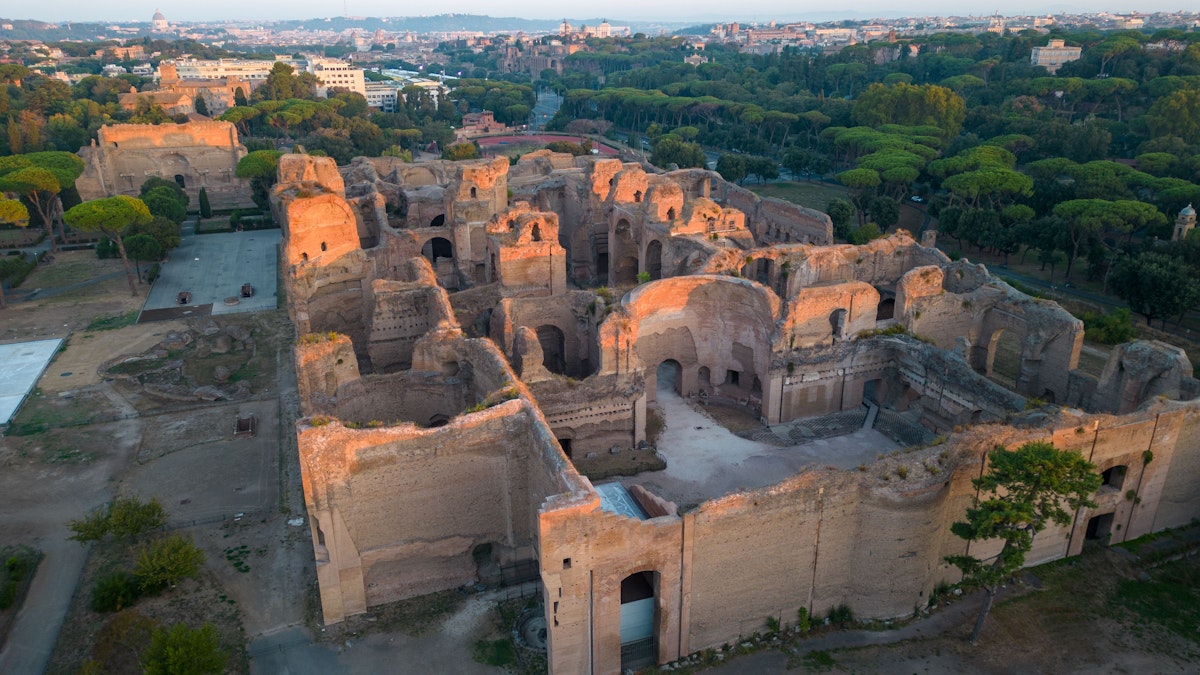 Baths of Caracalla - Ancient Roman Ruins. Rome, Italy.
