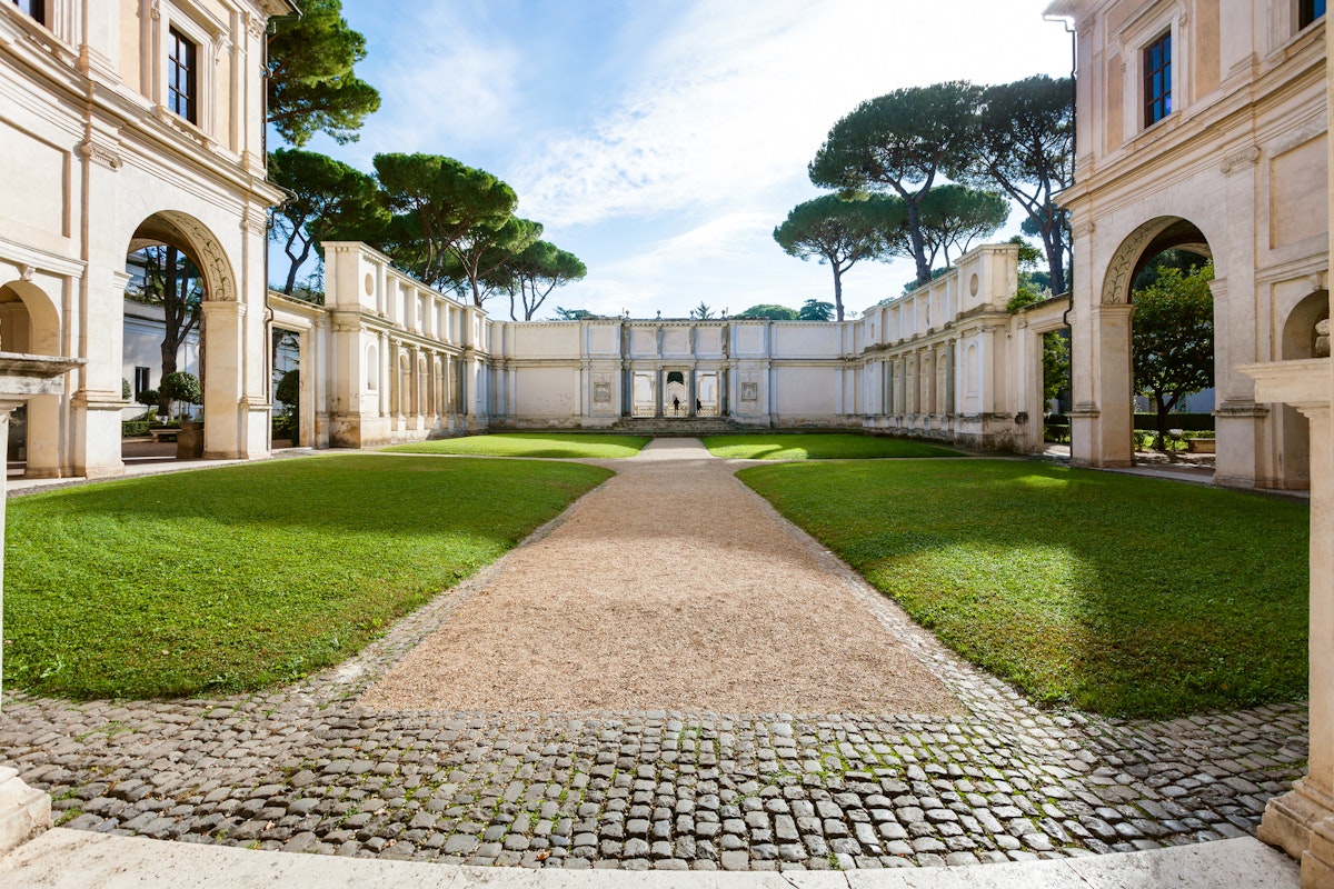Courtyard of Villa Giulia in Rome city